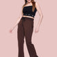 White Moon  Women Solid Coffee Bootcut Track Pants