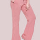 White Moon Women Solid Peach Color Bootcut Track Pants