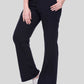 White Moon  Women Solid Black Bootcut Track Pants