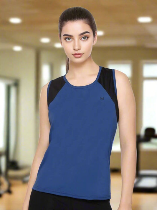 White Moon Women's Dry Fit Polyester Sleeveless T-Shirt (A.Force)