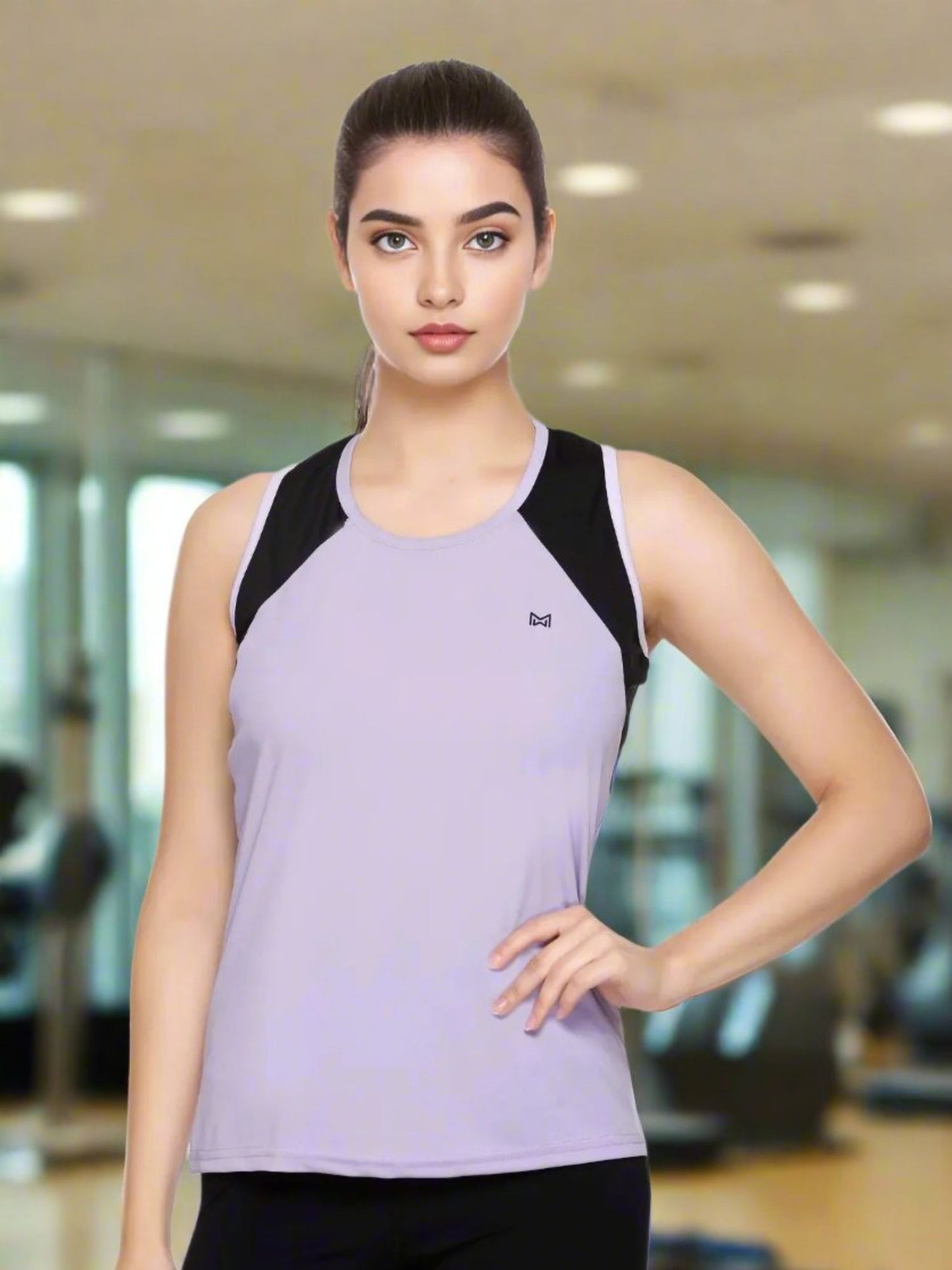 White Moon Women's Dry Fit Polyester Sleeveless T-Shirt (Move)