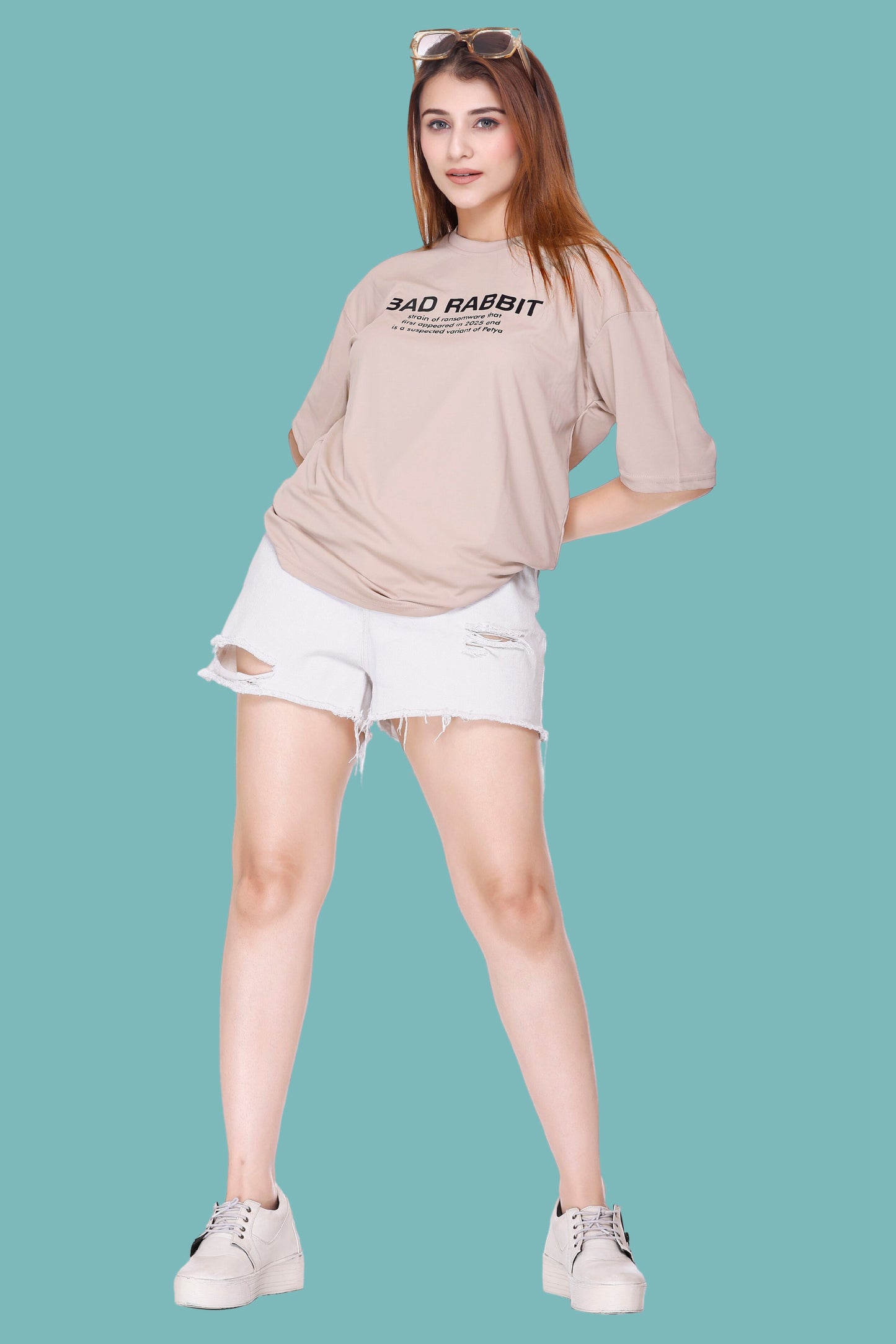 WILD DREAMS Half Sleeve Printed Oversized Sports Casual T-Shirt for Women/Girl