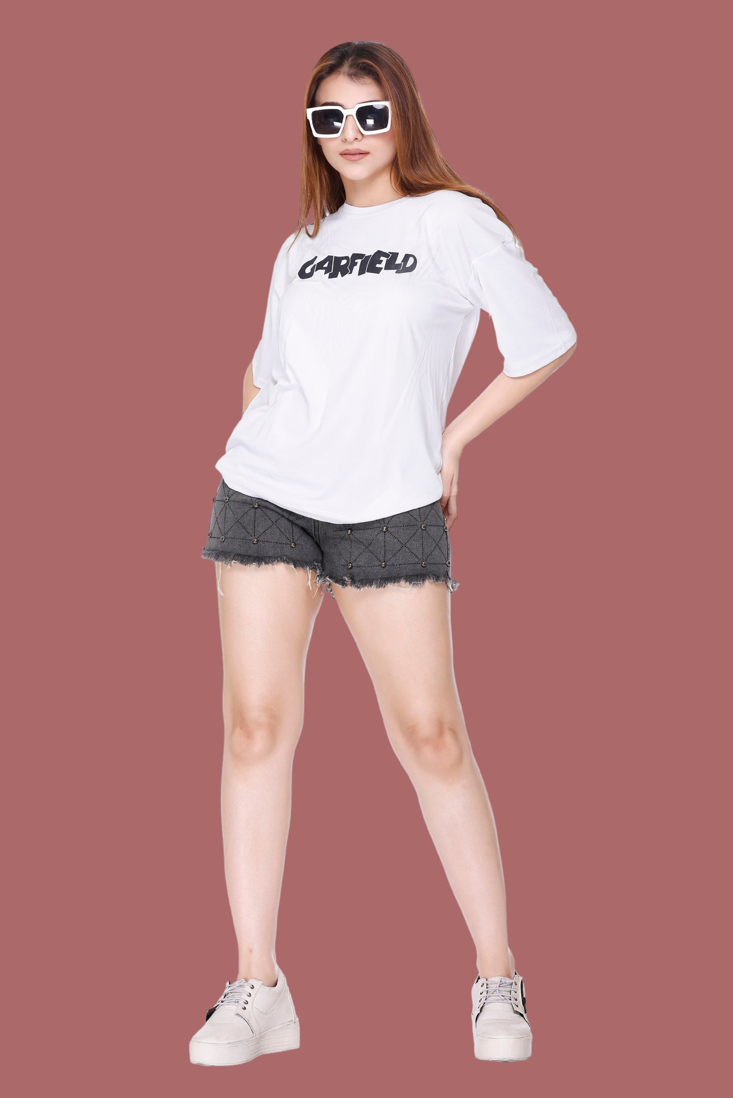 WILD DREAMS Half Sleeve Printed Oversized Sports Casual T-Shirt for Women/Girl