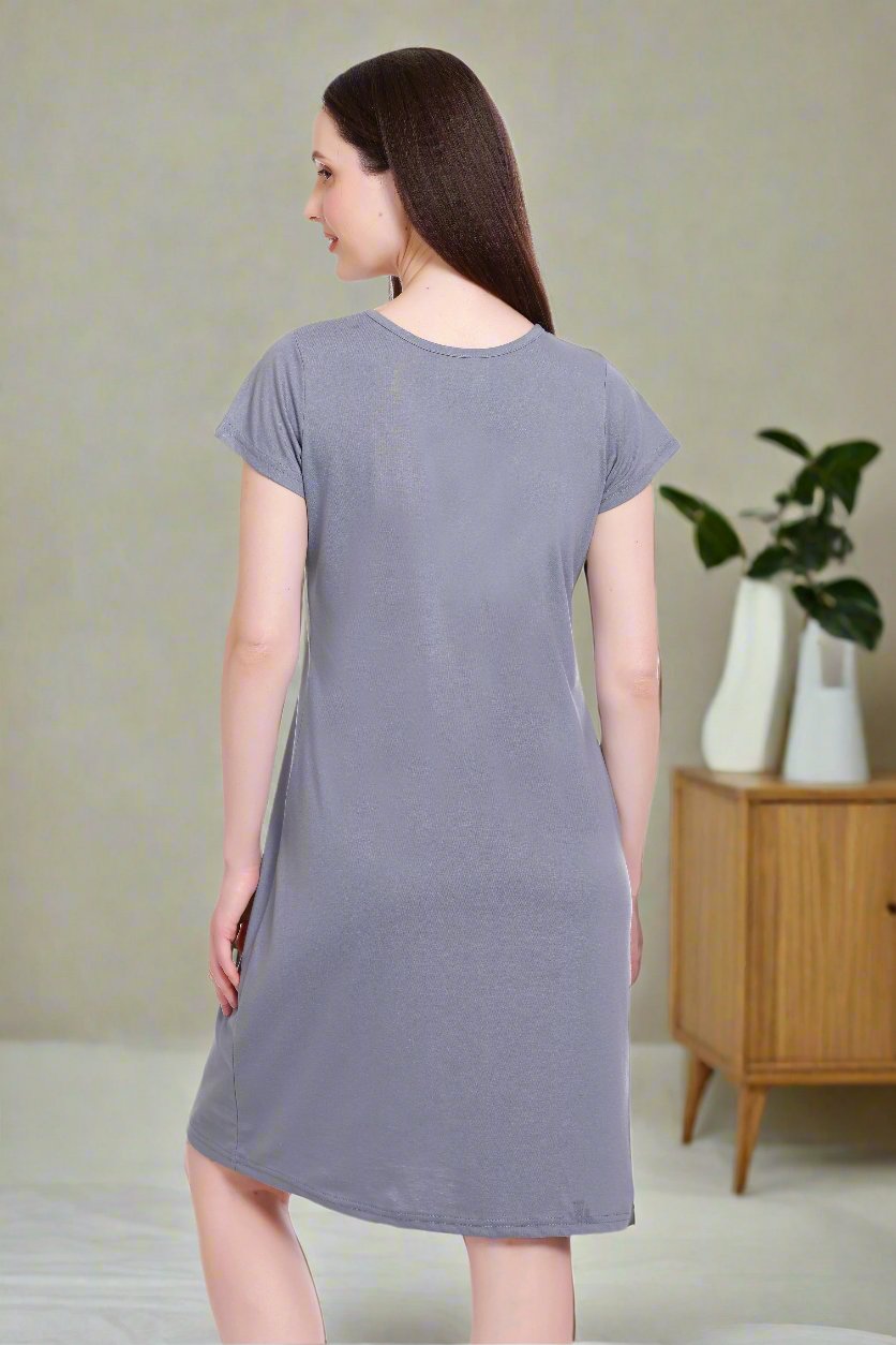 White Moon Nighty for Women (Steel Grey)