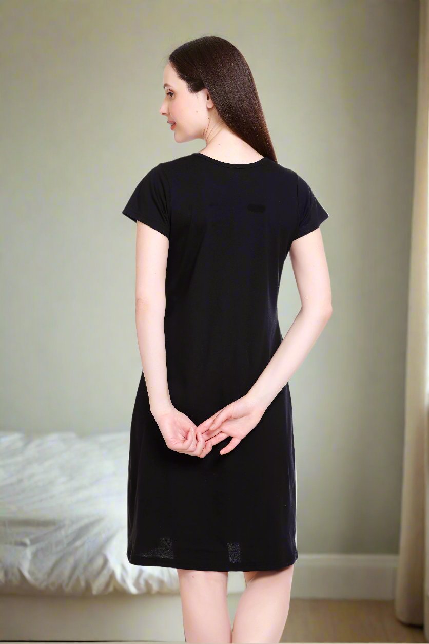 White Moon Nighty for Women (Black)