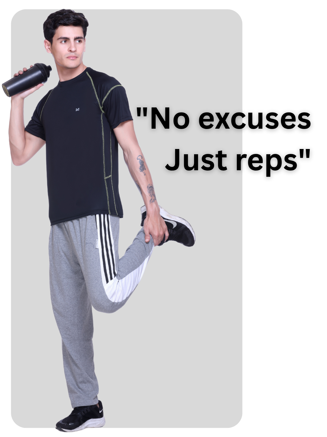 White Moon Gym T Shirt for Men Workout (Black)