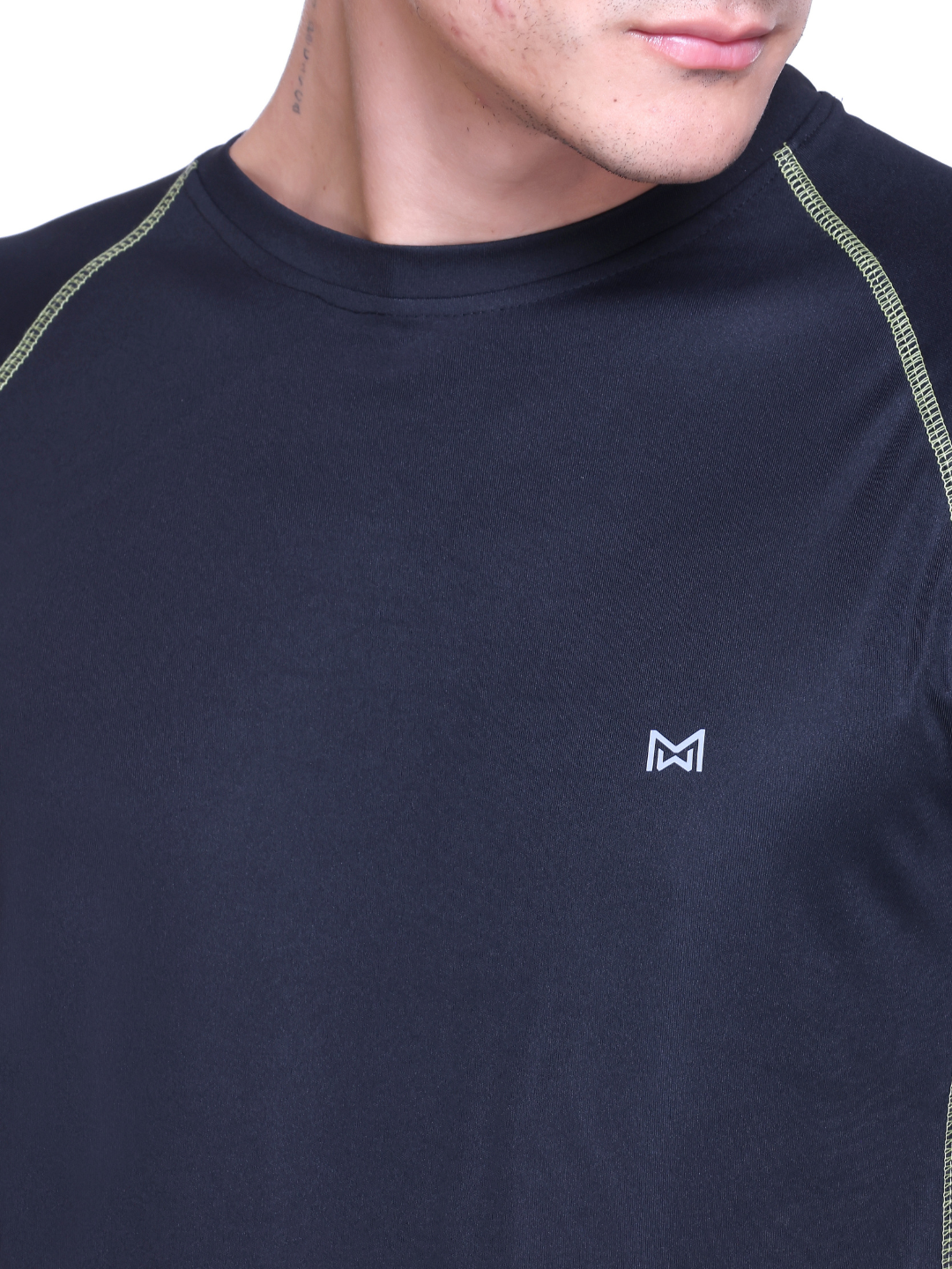 White Moon Gym T Shirt for Men Workout (Black)
