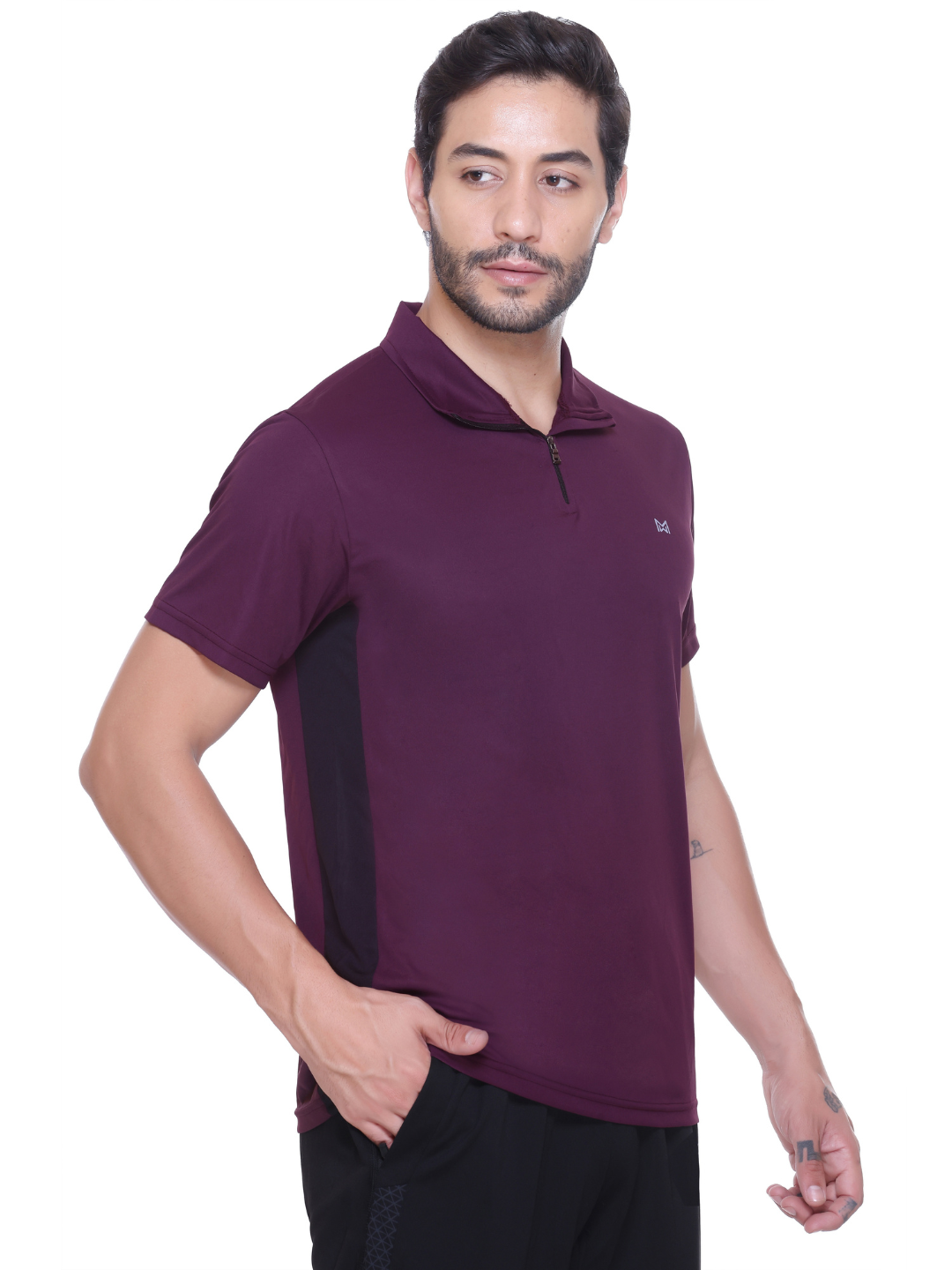 White Moon Gym T Shirt for Men Workout - Running, Dryfit Tshirt for Men (Maroon)