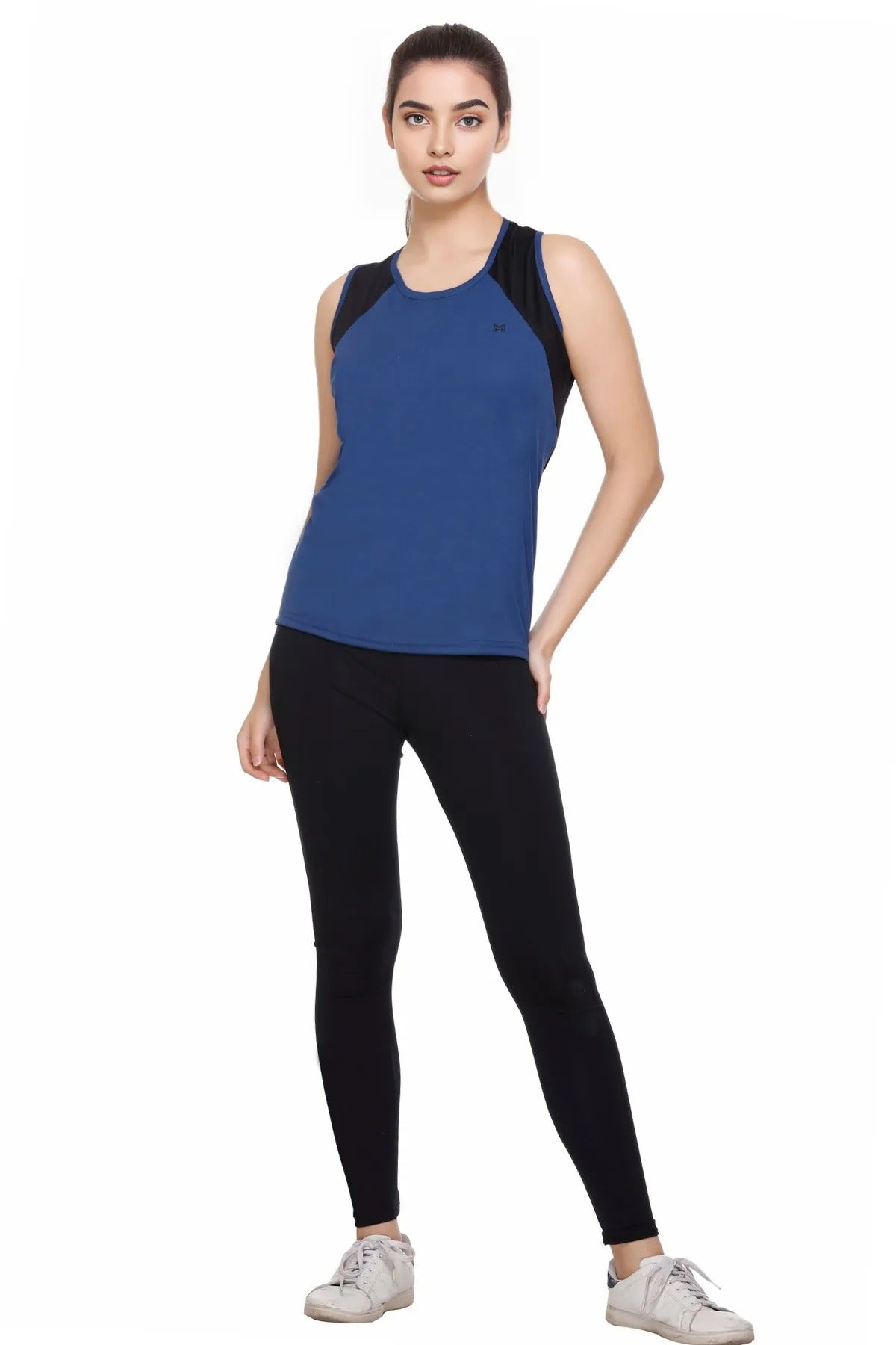 White Moon Women's Dry Fit Polyester Sleeveless T-Shirt (A.Force)
