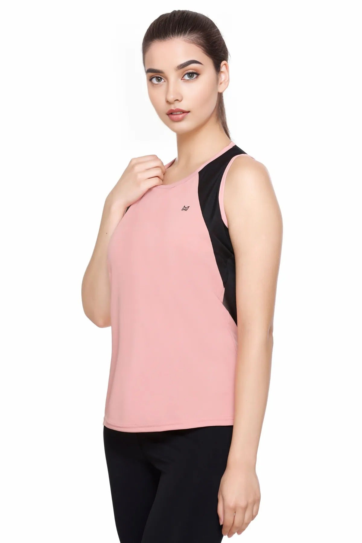 White Moon Women's Dry Fit Polyester Sleeveless T-Shirt (Pink)