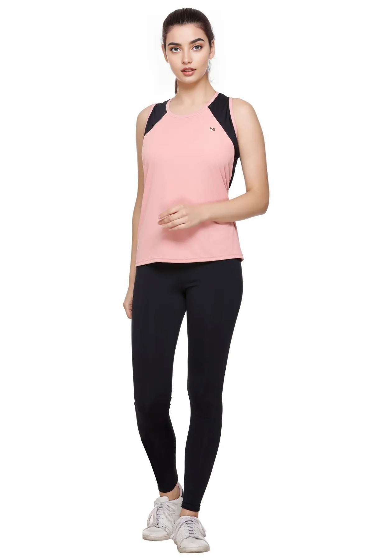 White Moon Women's Dry Fit Polyester Sleeveless T-Shirt (Pink)
