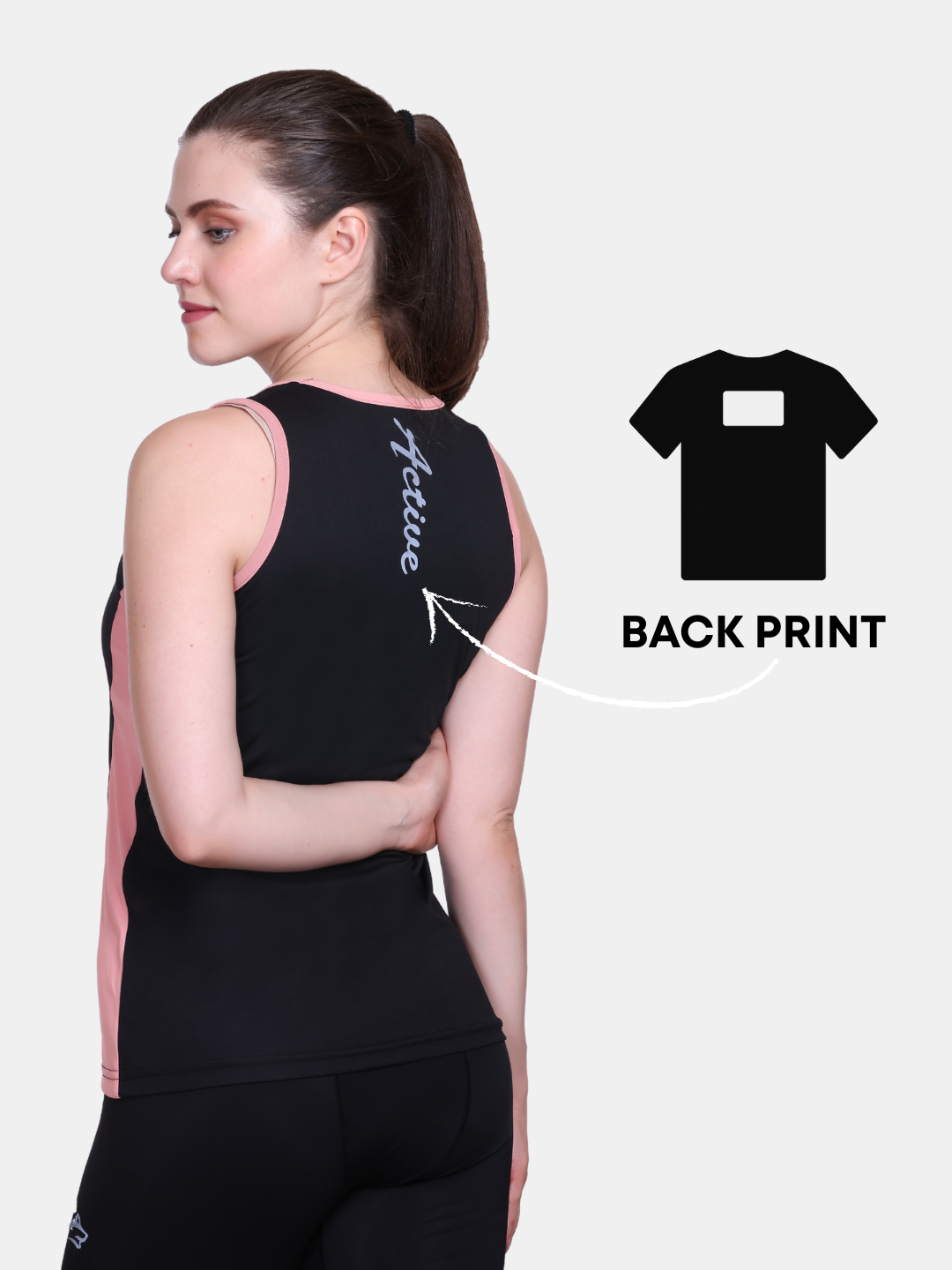 White Moon, Sleeveless Gym T Shirt for Women Workout (Black)