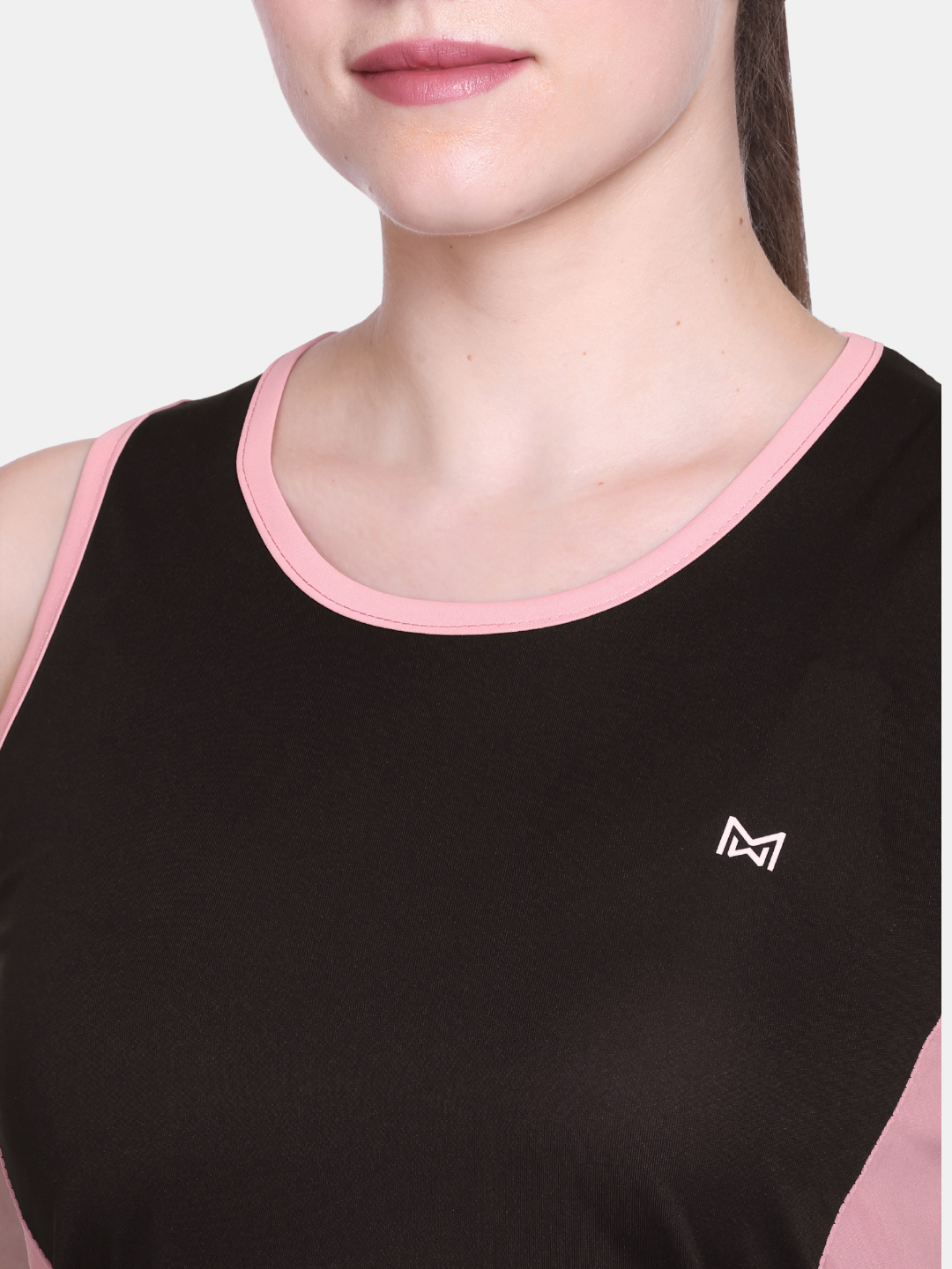 White Moon, Sleeveless Gym T Shirt for Women Workout (Black)