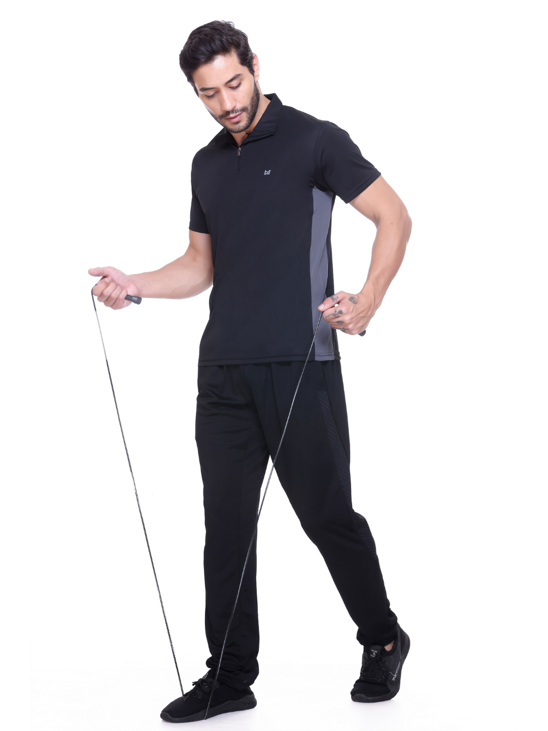 White Moon Gym T Shirt for Men Workout - Running, Dryfit Tshirt for Men (Black)