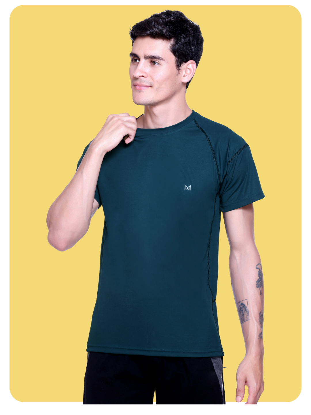 White Moon Gym T Shirt for Men Workout (CGreen)