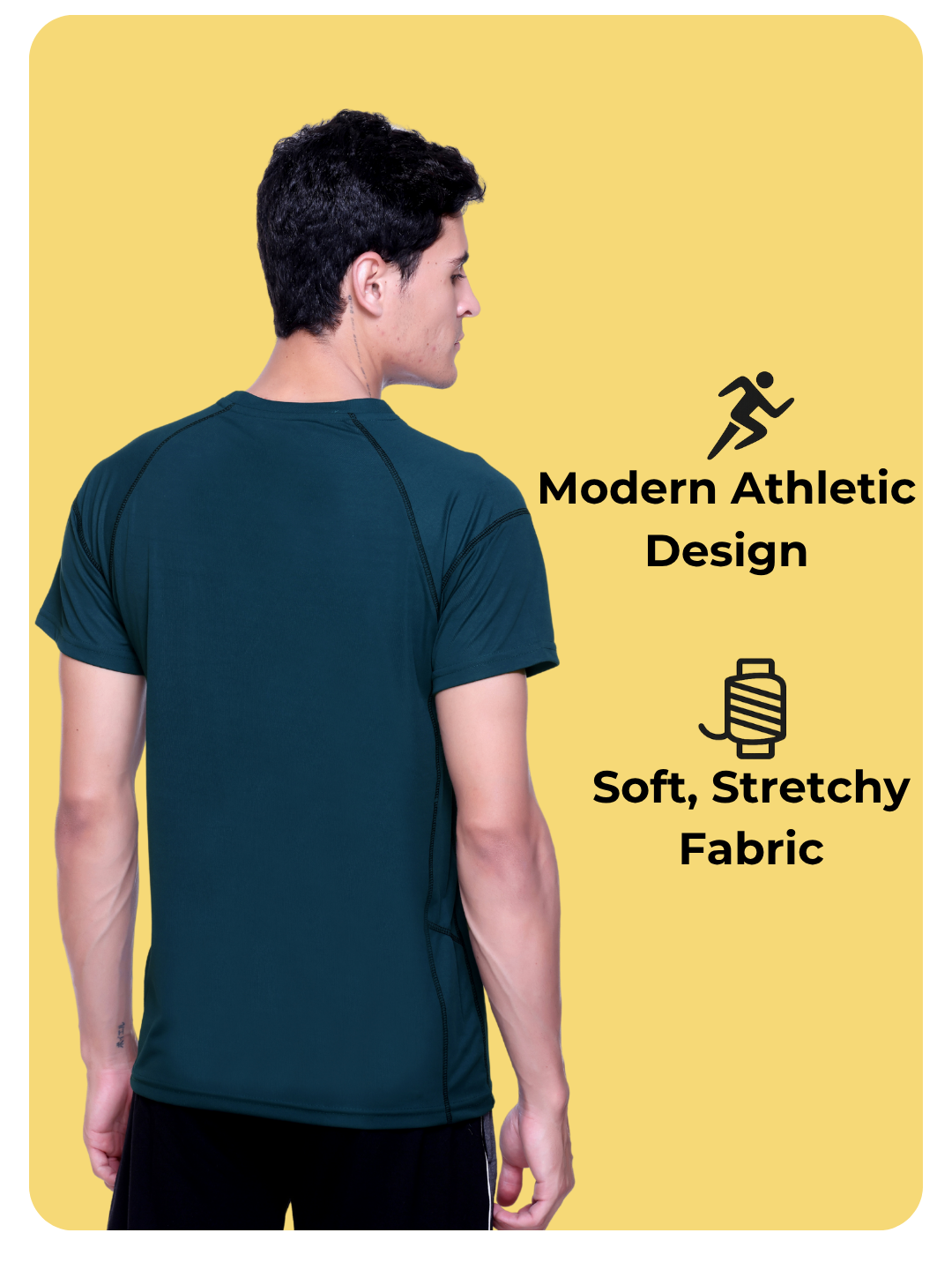 White Moon Gym T Shirt for Men Workout (CGreen)
