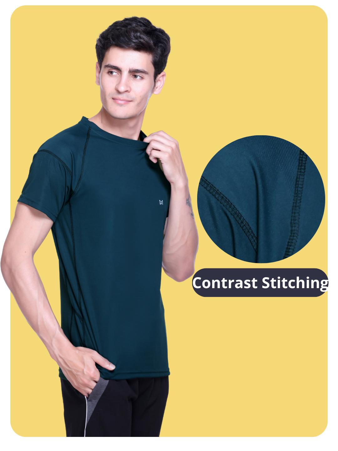 White Moon Gym T Shirt for Men Workout (CGreen)
