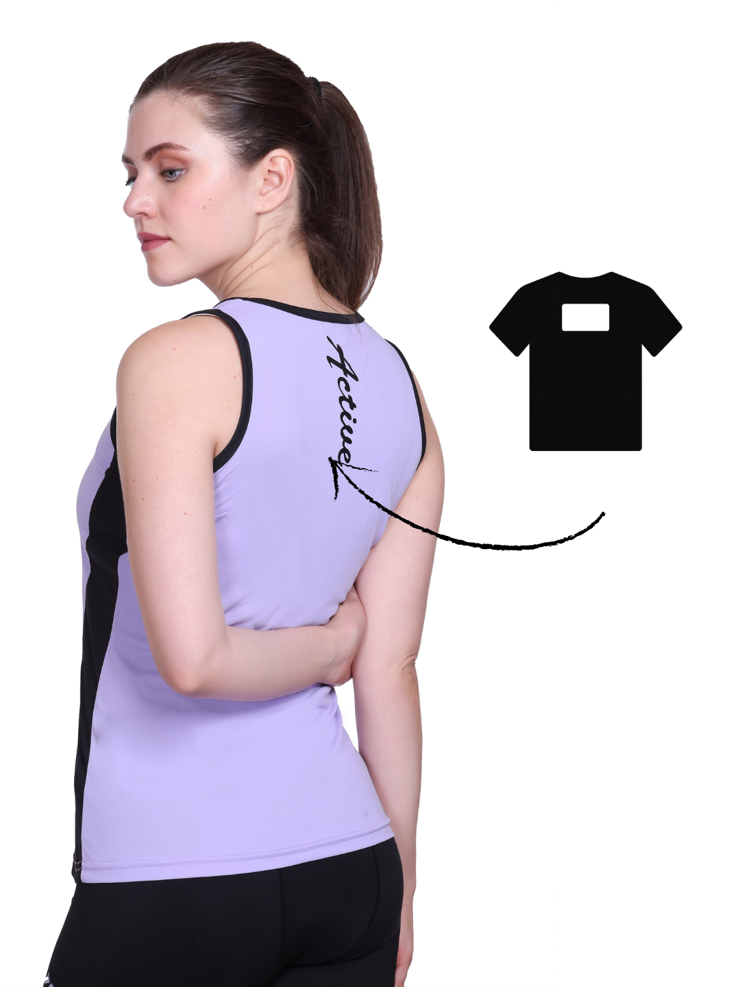 White Moon, Sleeveless Gym T Shirt for Women Workout (Lavender)