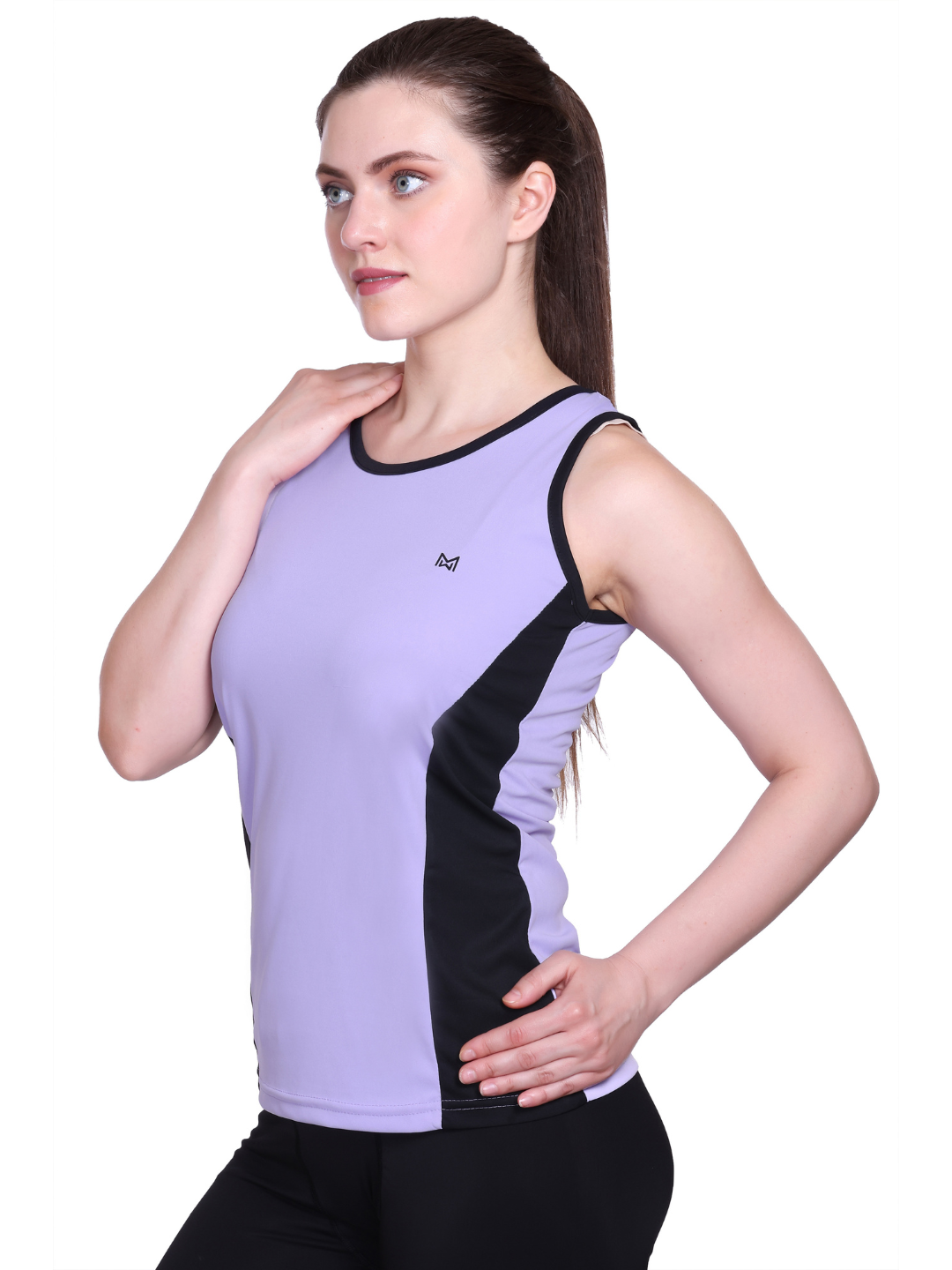 White Moon, Sleeveless Gym T Shirt for Women Workout (Lavender)
