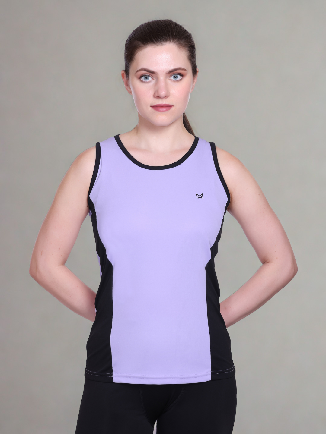 White Moon, Sleeveless Gym T Shirt for Women Workout (Lavender)