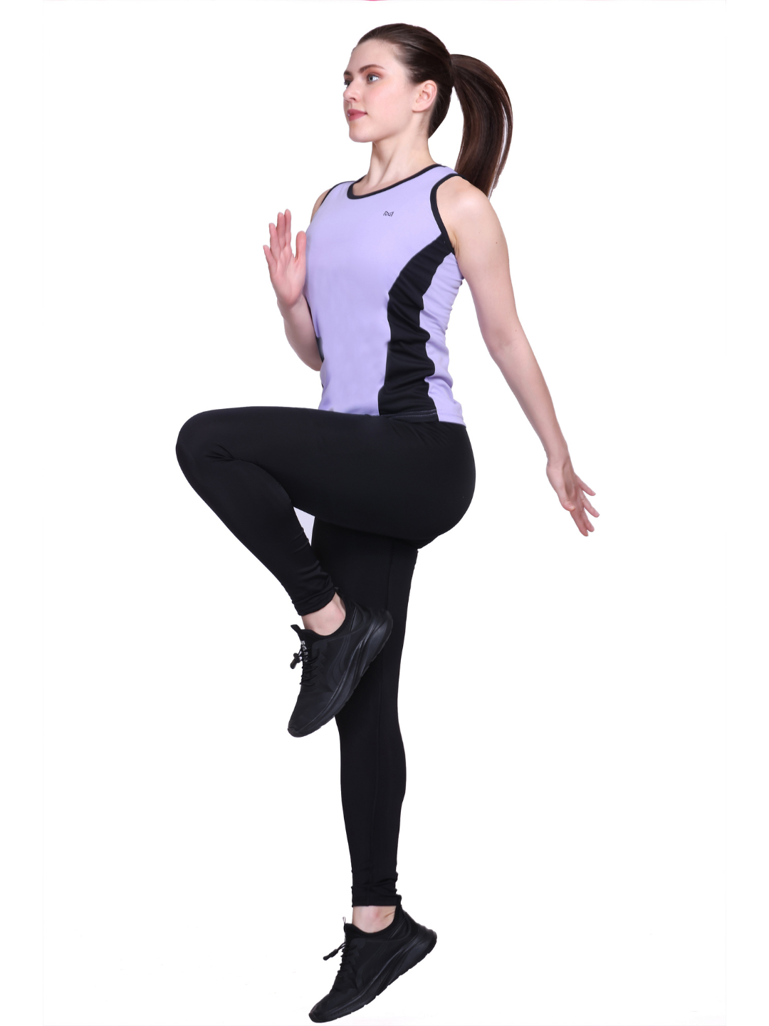 White Moon, Sleeveless Gym T Shirt for Women Workout (Lavender)