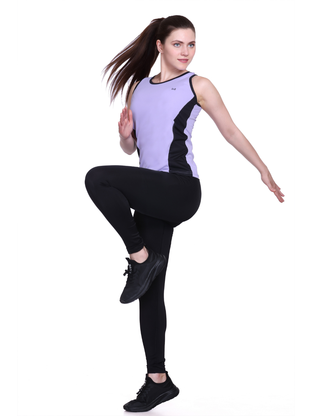 White Moon, Sleeveless Gym T Shirt for Women Workout (Lavender)