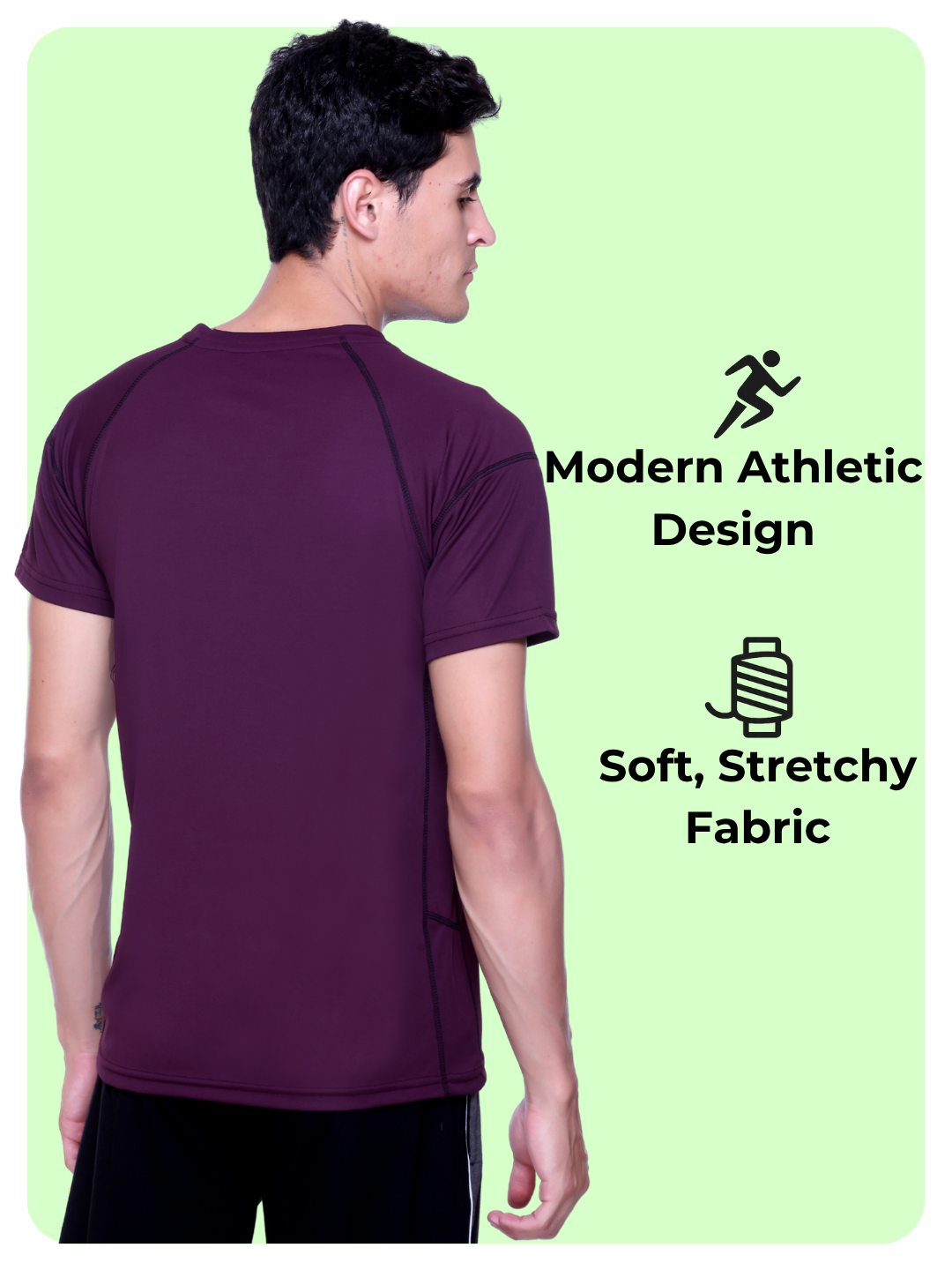 White Moon Gym T Shirt for Men Workout (Maroon)