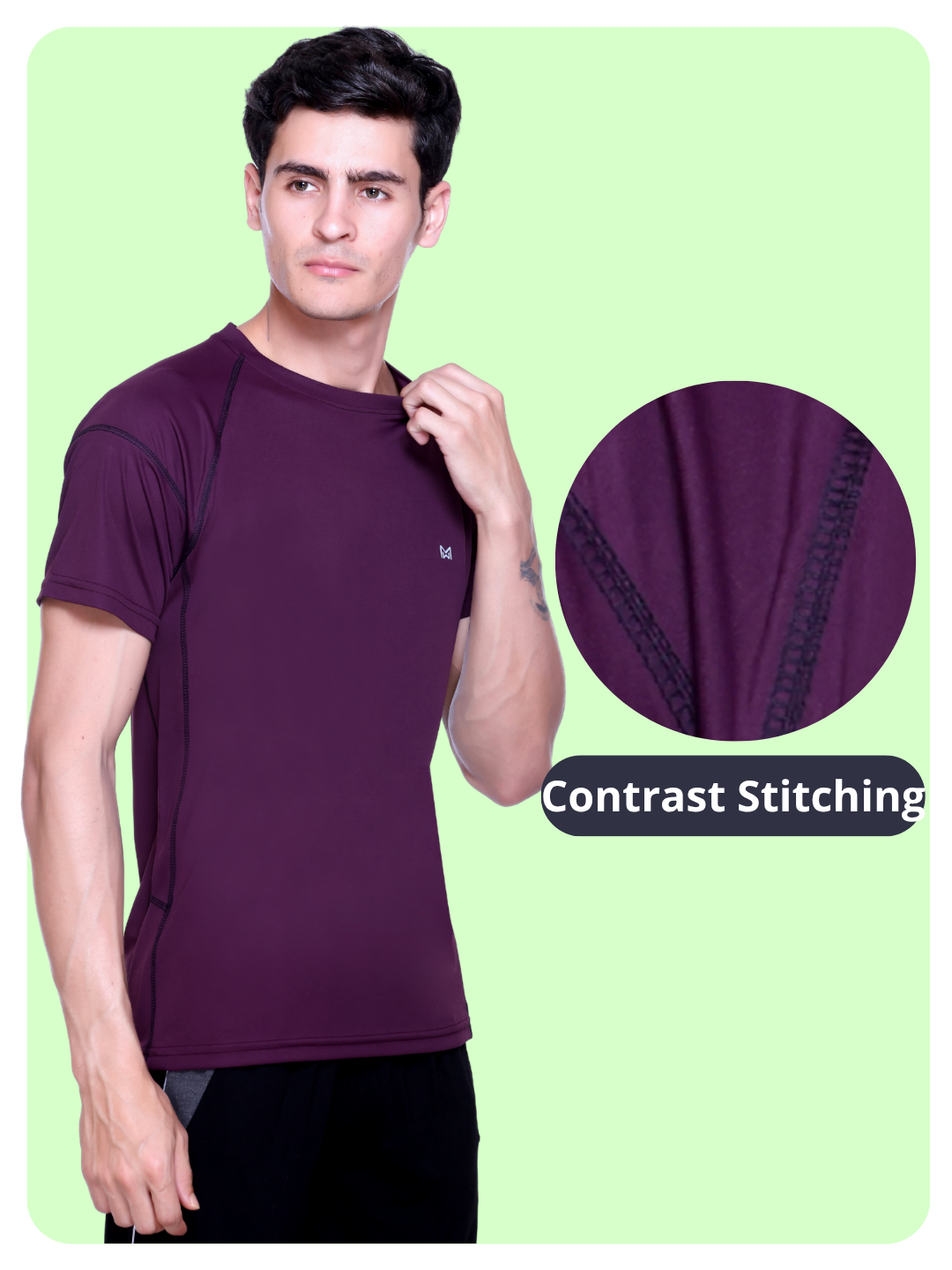 White Moon Gym T Shirt for Men Workout (Maroon)