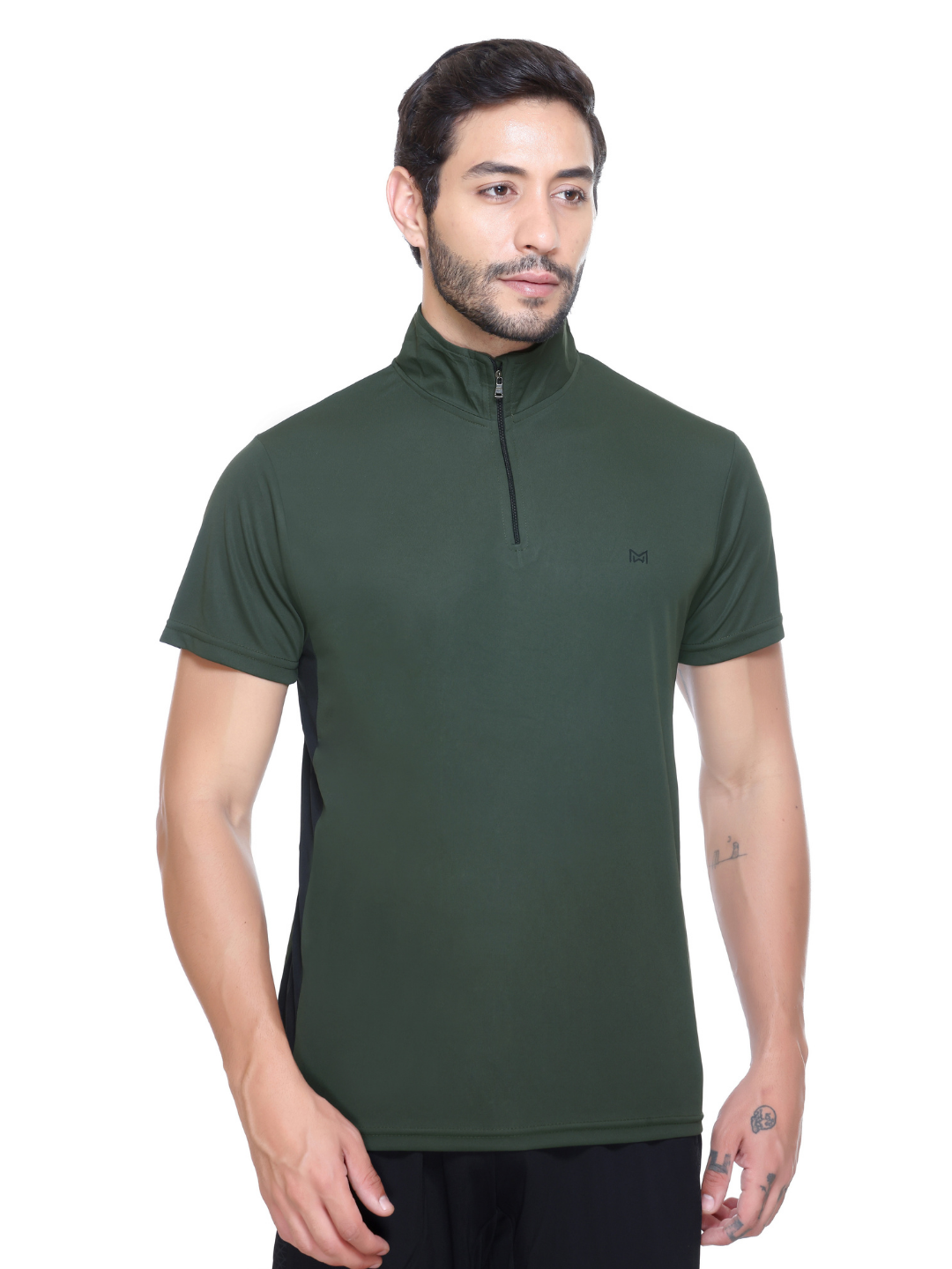 White Moon Gym T Shirt for Men Workout - Running, Dryfit Tshirt for Men (Olive)