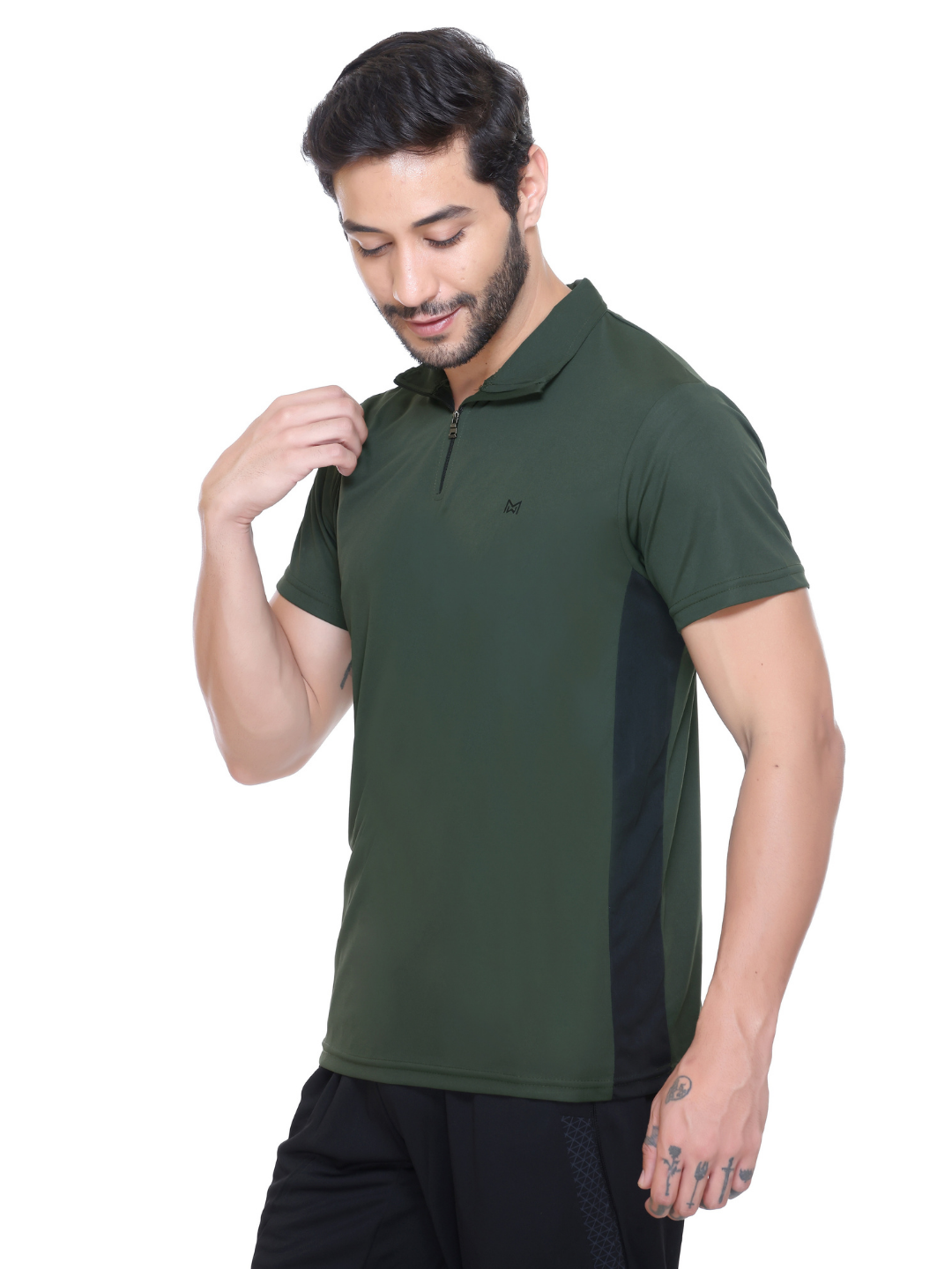 White Moon Gym T Shirt for Men Workout - Running, Dryfit Tshirt for Men (Olive)