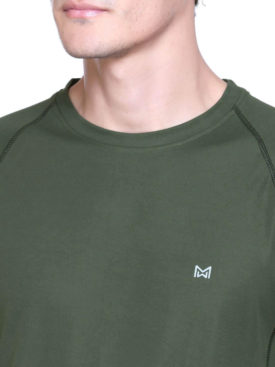 White Moon Gym T Shirt for Men Workout (Olive)