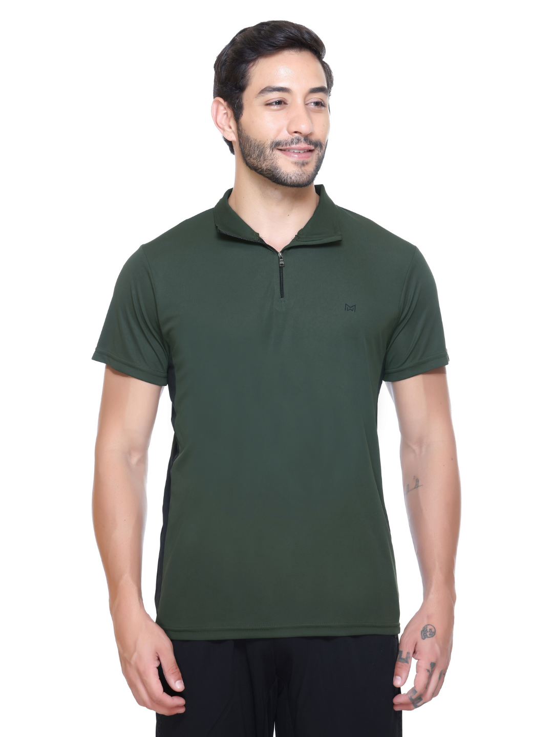 White Moon Gym T Shirt for Men Workout - Running, Dryfit Tshirt for Men (Olive)