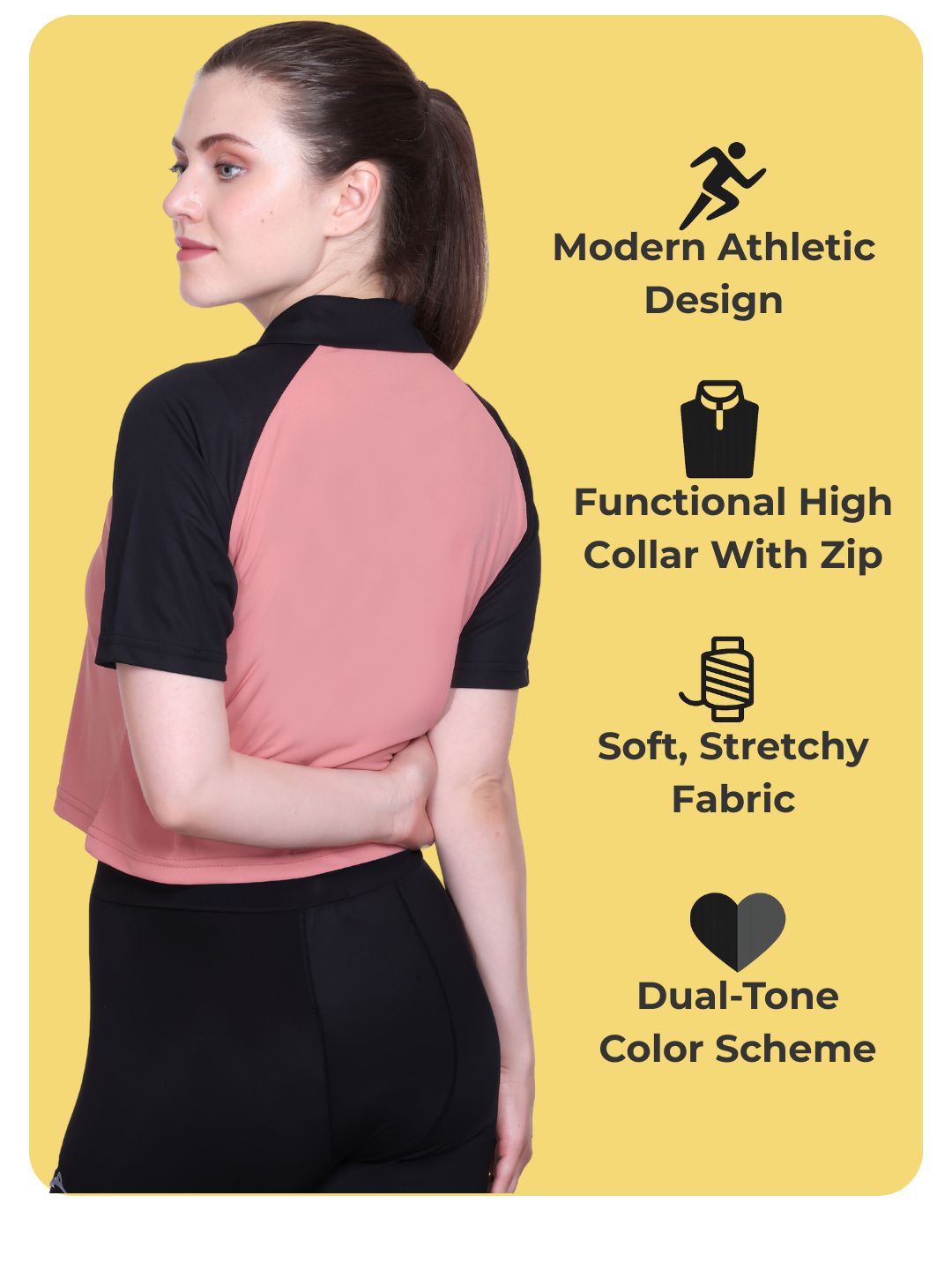 White Moon Women Crop Gym T Shrit/ Top (Onion)
