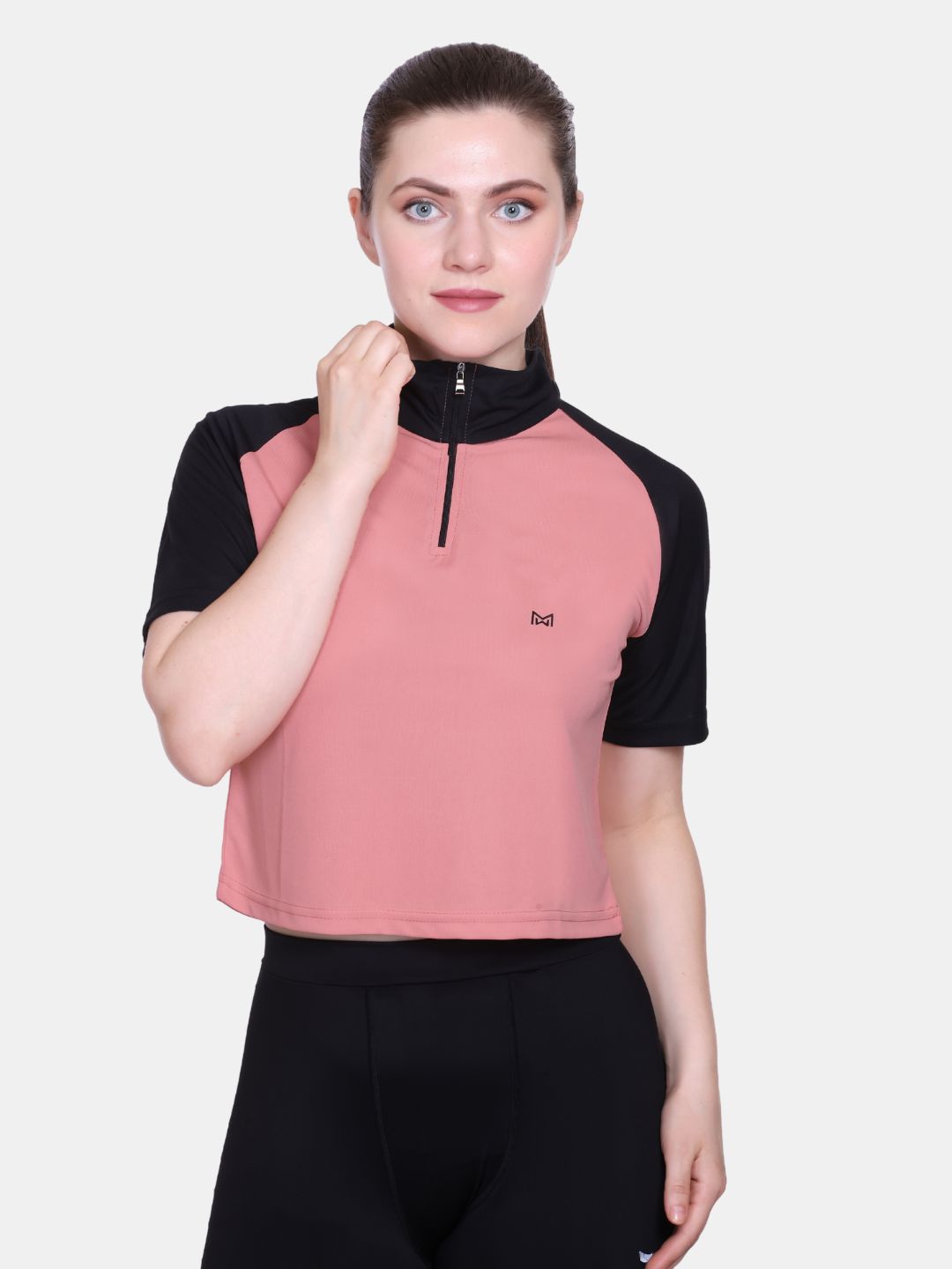 White Moon Women Crop Gym T Shrit/ Top (Onion)