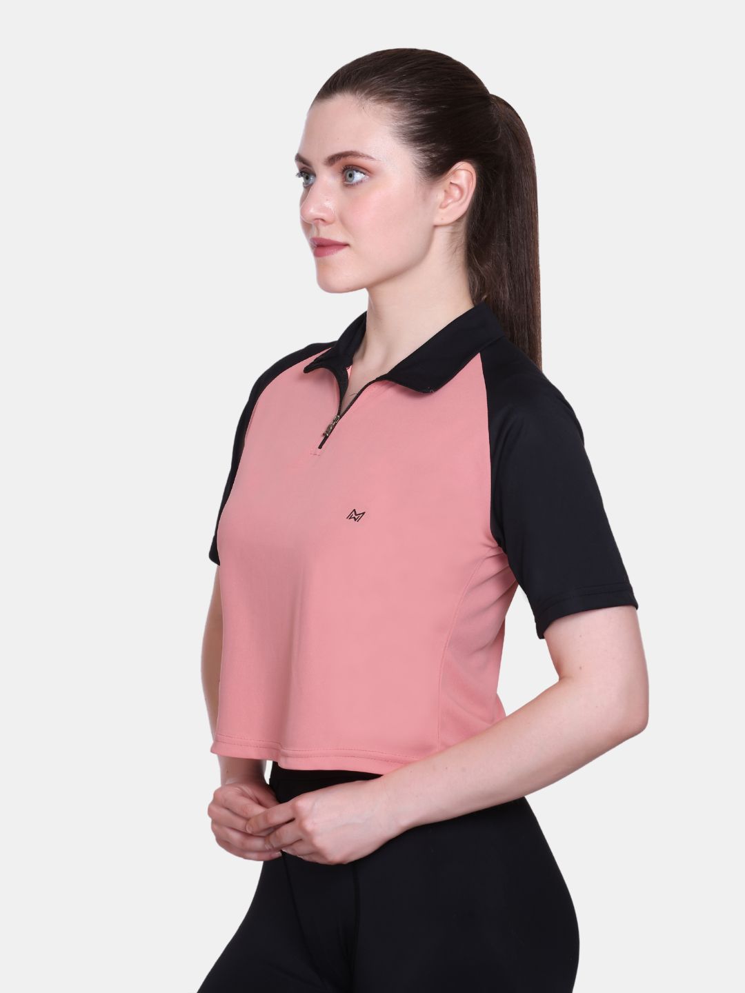 White Moon Women Crop Gym T Shrit/ Top (Onion)