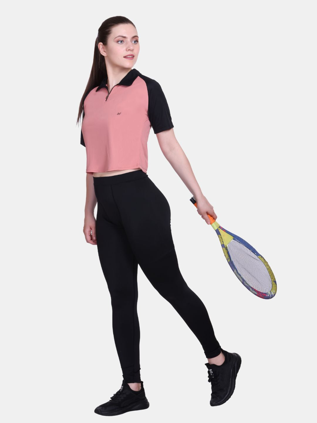 White Moon Women Crop Gym T Shrit/ Top (Onion)