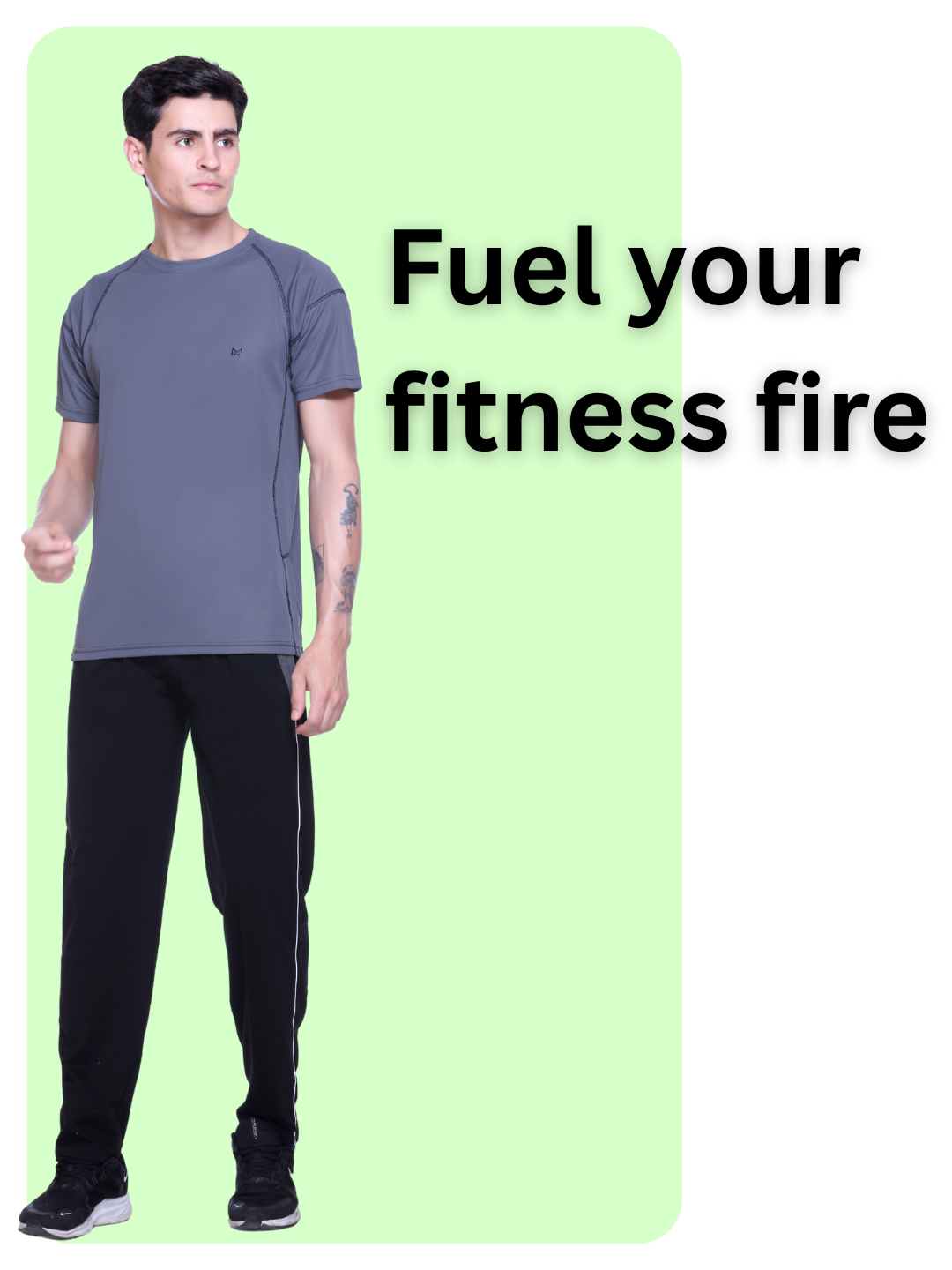 White Moon Gym T Shirt for Men Workout (Grey)
