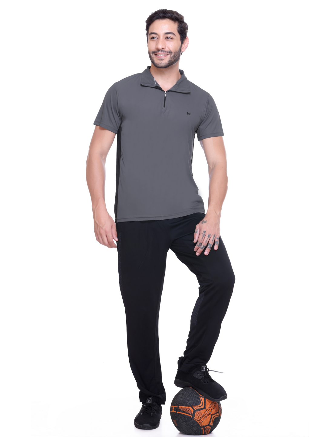 White Moon Gym T Shirt for Men Workout - Running, Dryfit Tshirt for Men (Grey)