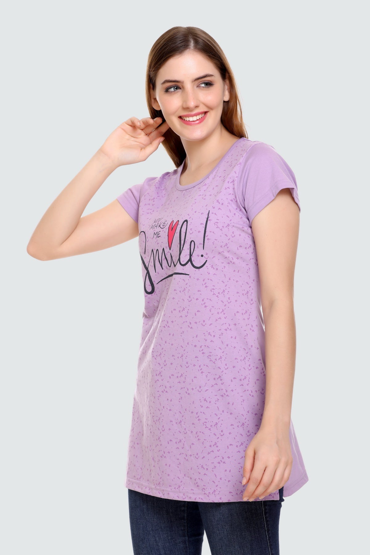 White Moon Cotton Casual Long Tshirt for Women (Move) whitemoon.in