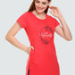 White Moon Cotton Long Printed Tshirt for Women (Rani) whitemoon.in