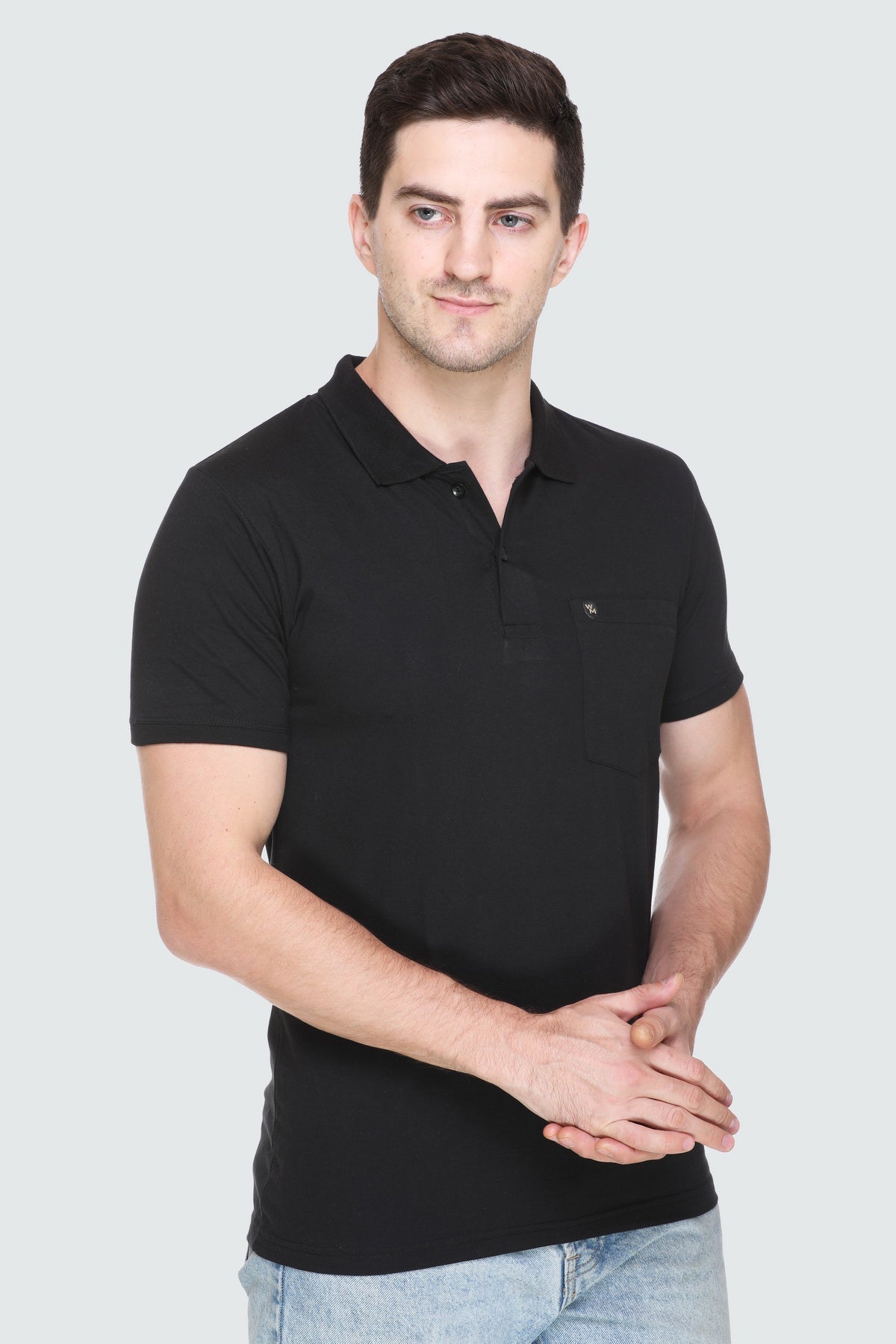 White Moon Cotton Solid Regular Fit Men Polo T-Shirt whitemoon.in