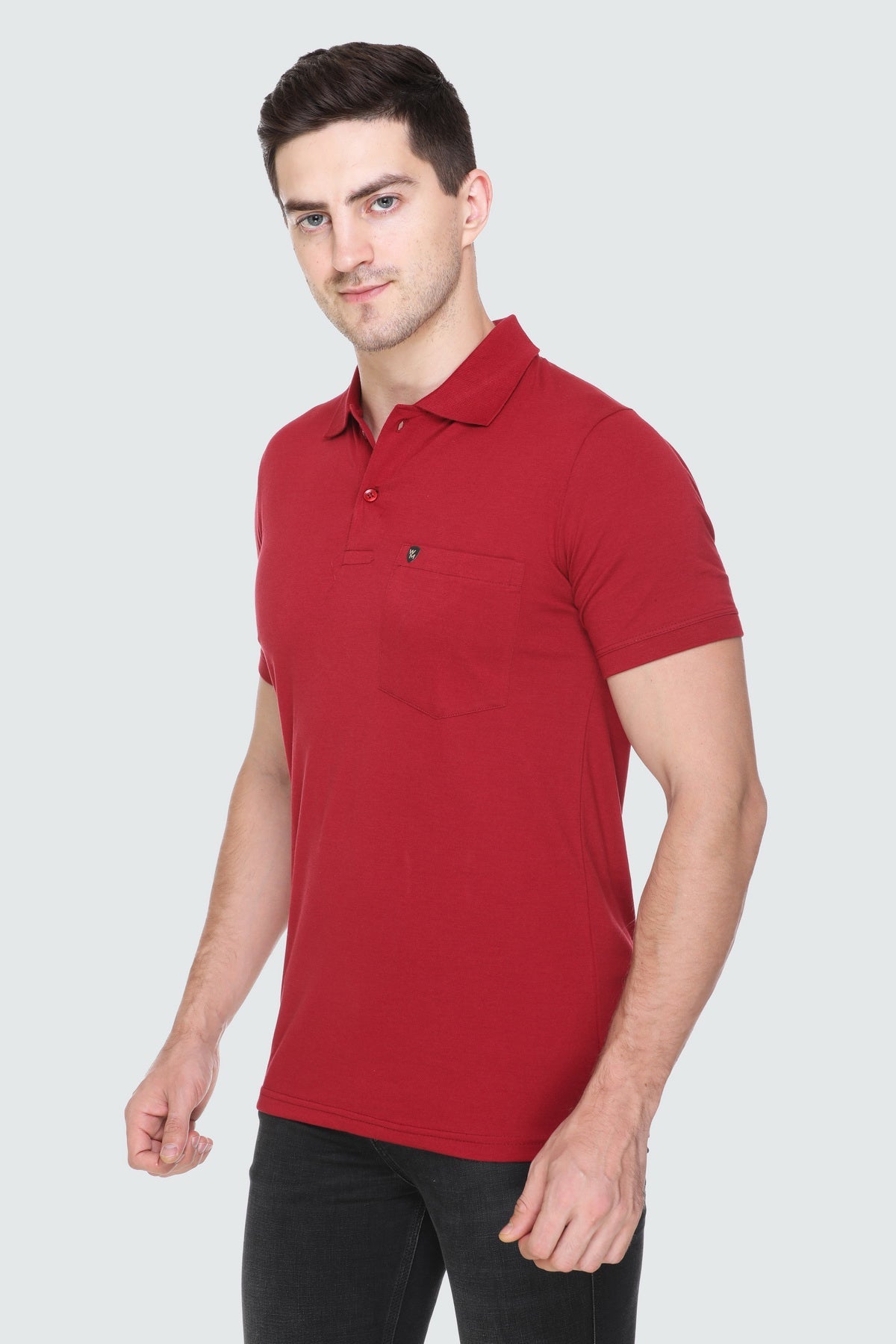 White Moon Cotton Solid Regular Fit Polo T Shirt Men (Mehroon) whitemoon.in