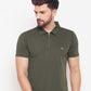 White Moon Dry fit Sports Collar Gym T shirts for Men (Olive) whitemoon.in