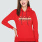 White Moon Hoodie Printed Casual/Sports Sweatshirt for Ladies (Red) whitemoon.in