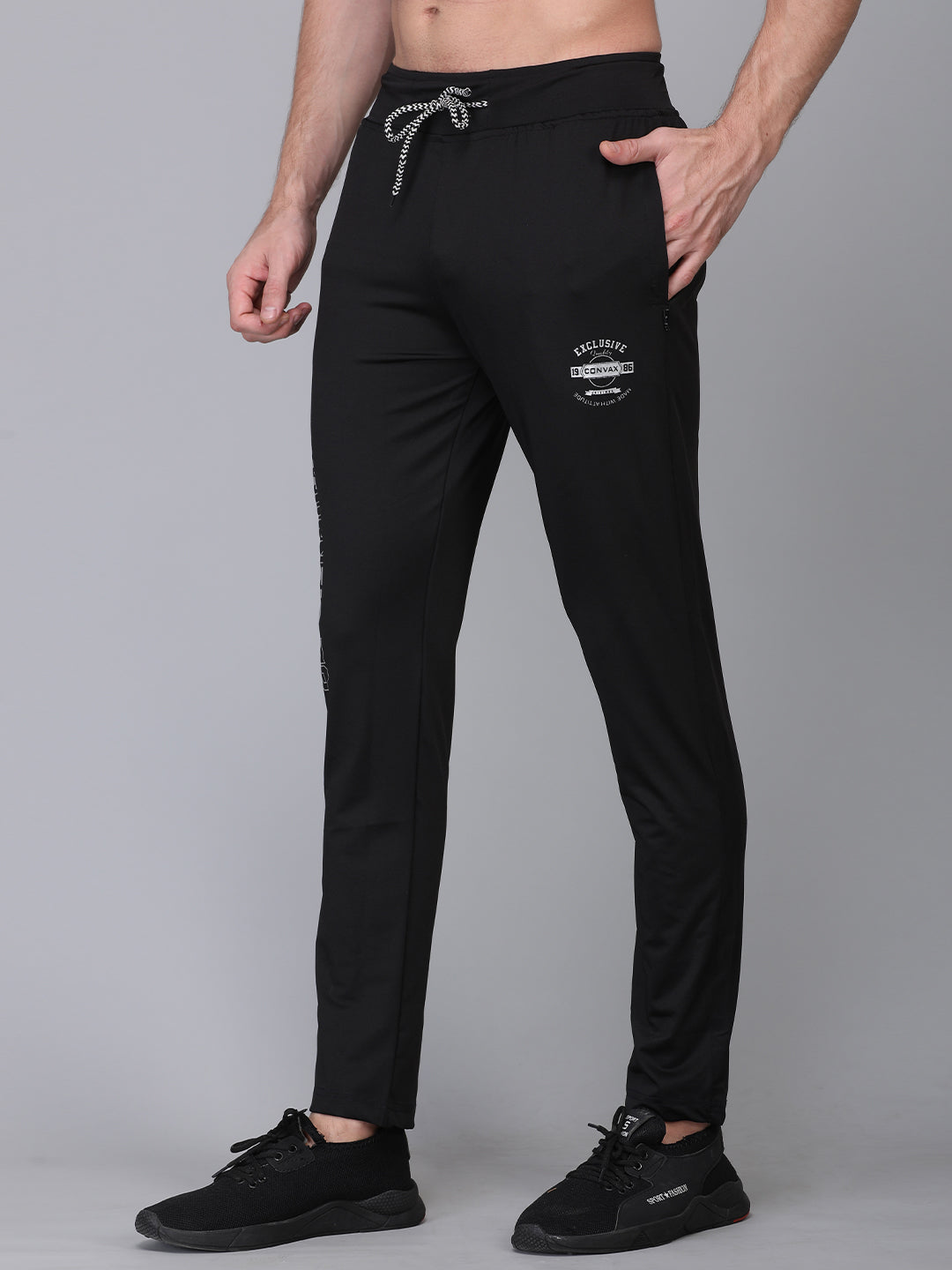 White Moon Men's Dry fit Track pants (Black) whitemoon.in