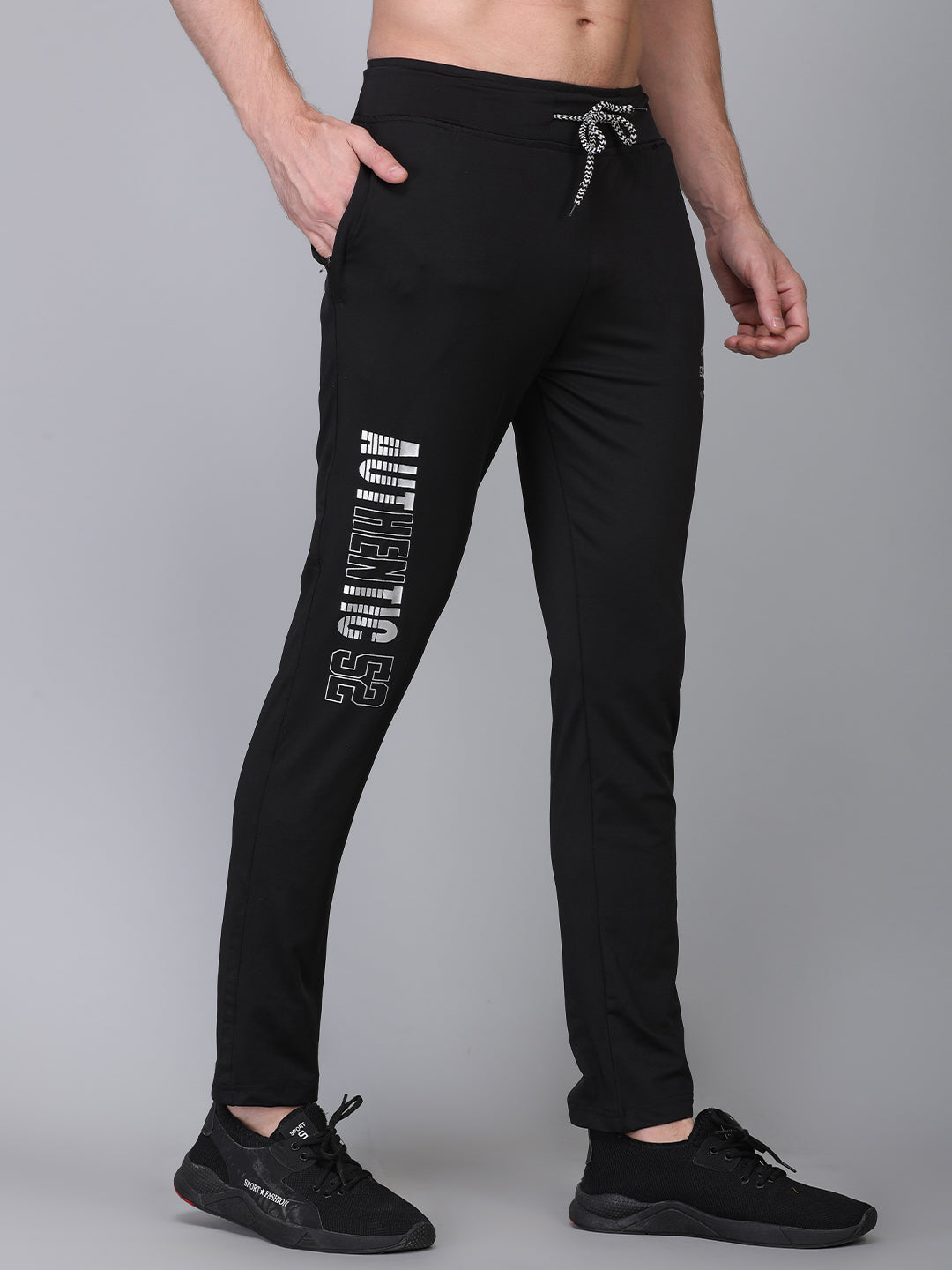 White Moon Men's Dry fit Track pants (Black) whitemoon.in