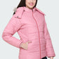 White Moon Nylon Winter Zipper Hood Ladies Jacket (Pink) whitemoon.in