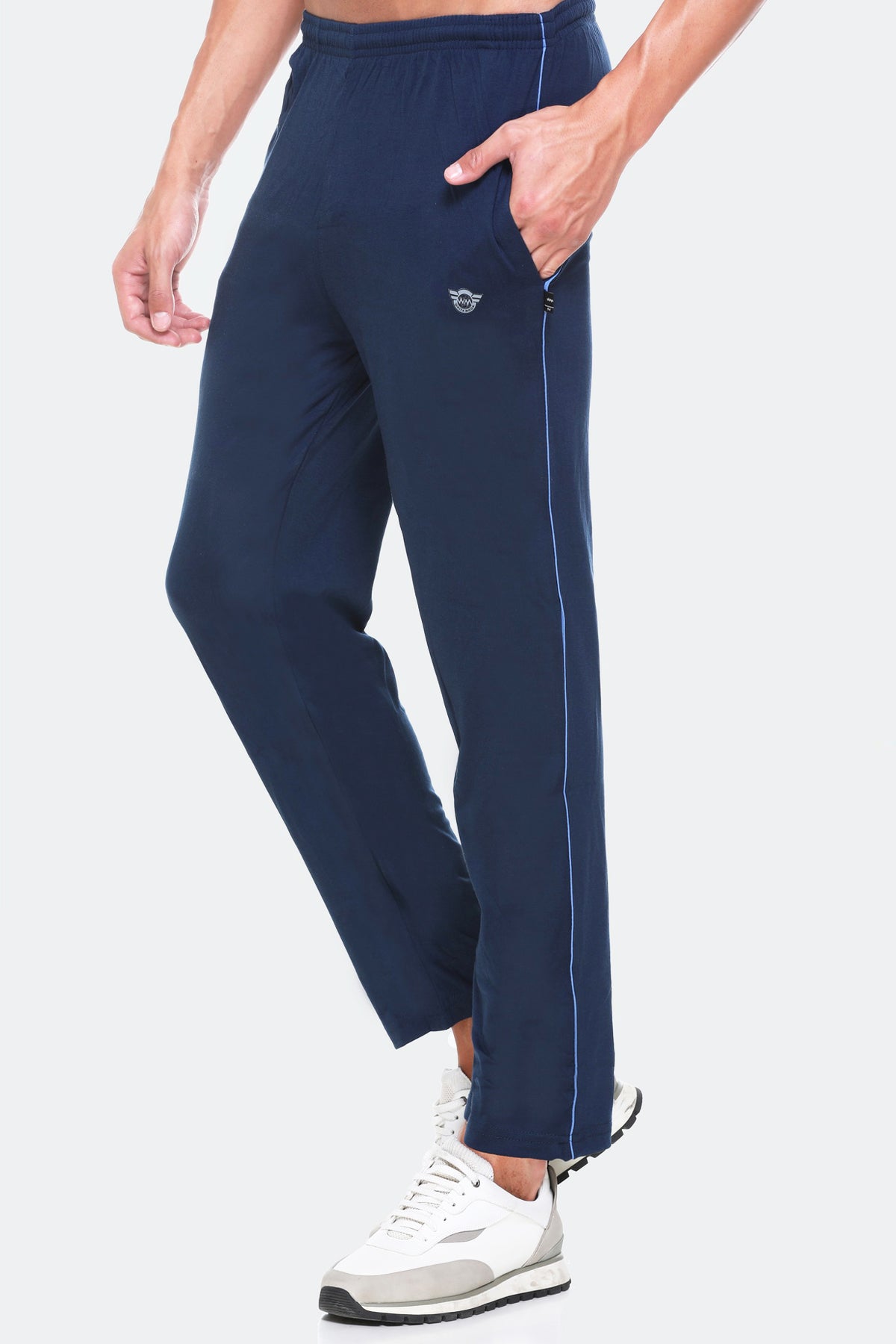 White Moon Regular Fit Cotton Track Pants Mens (Airforce) whitemoon.in