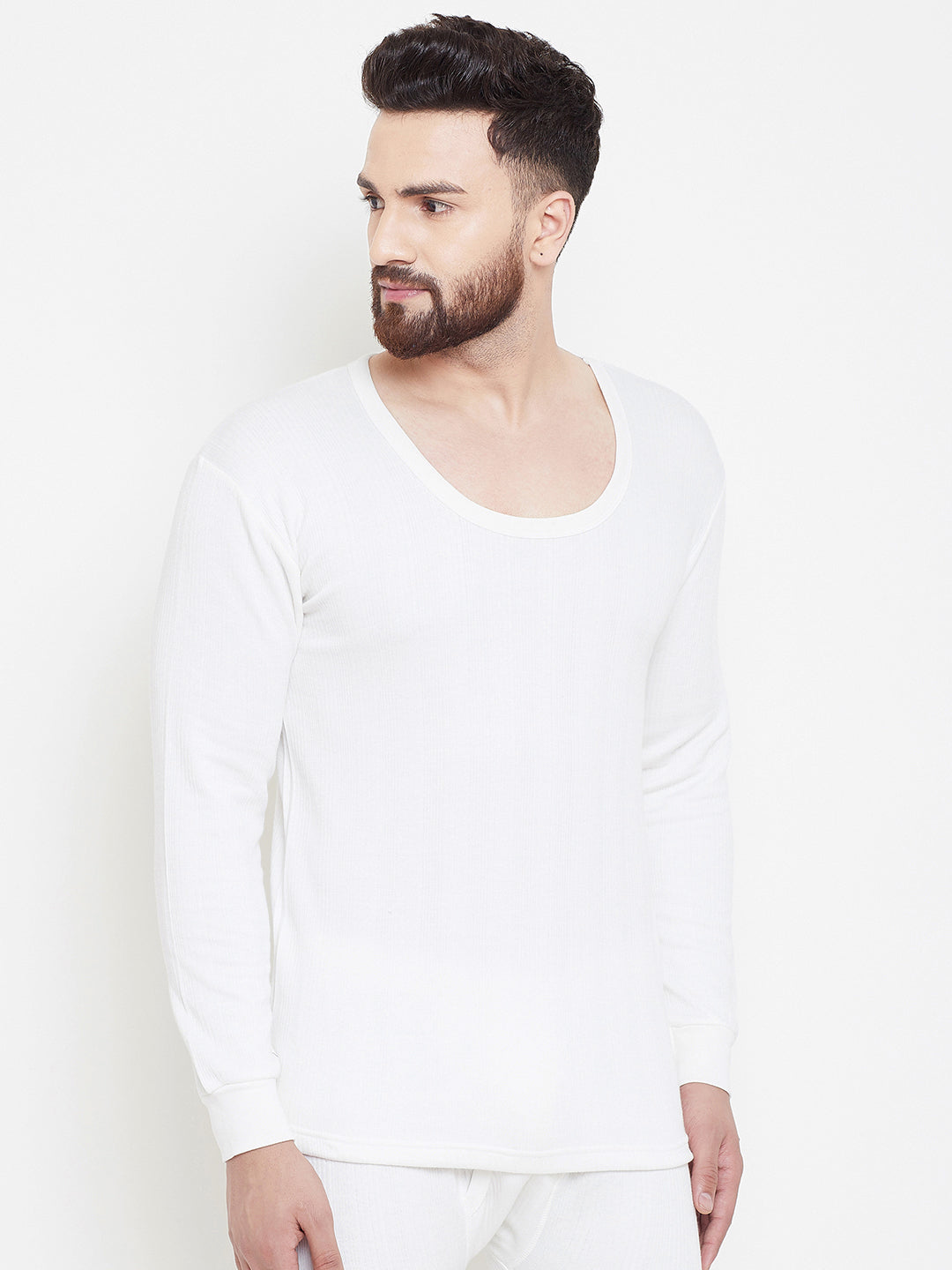 Zimfit Men's White Full Sleeves Thermal Top whitemoon.in