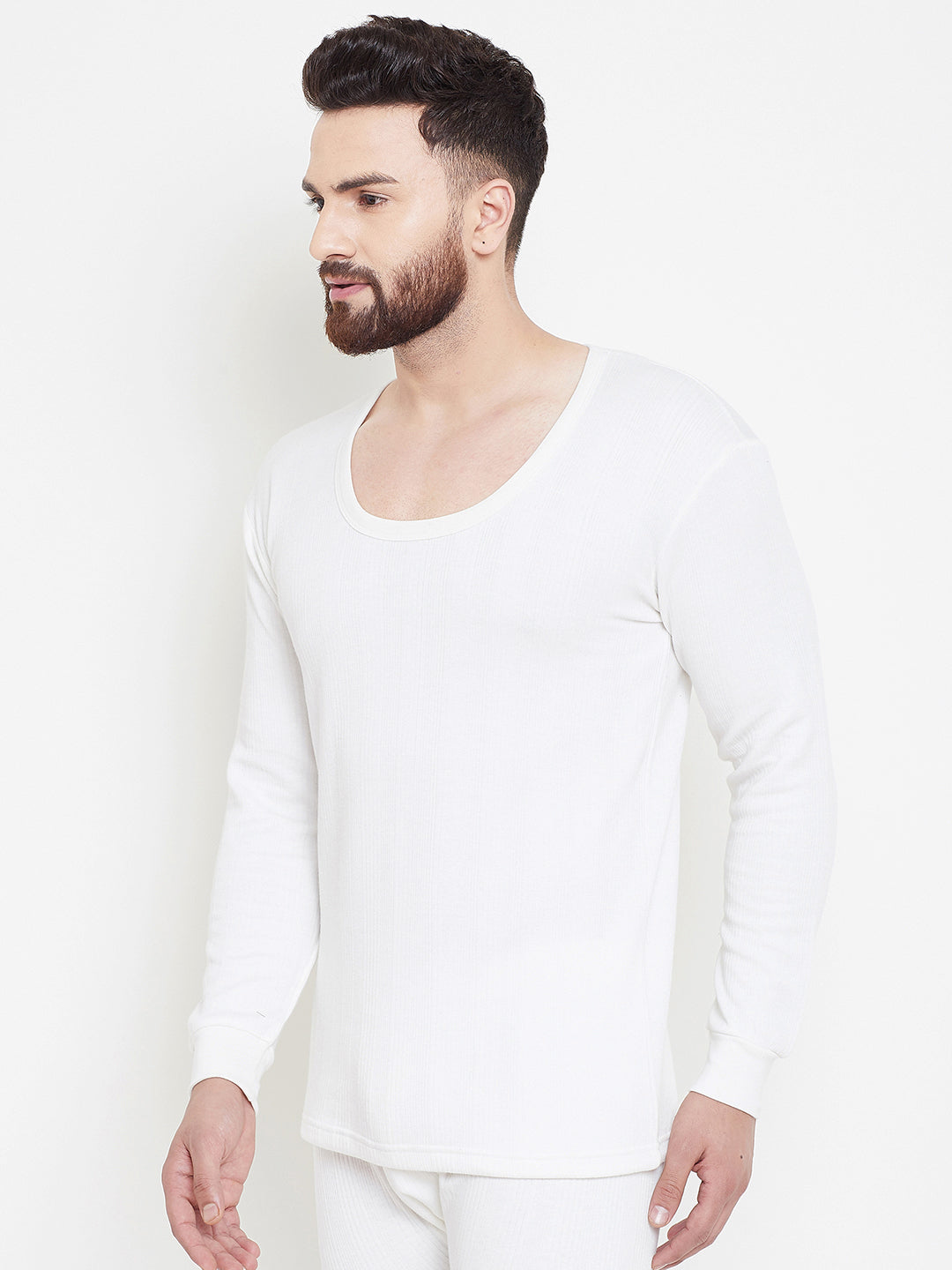 Zimfit Men's White Full Sleeves Thermal Top whitemoon.in